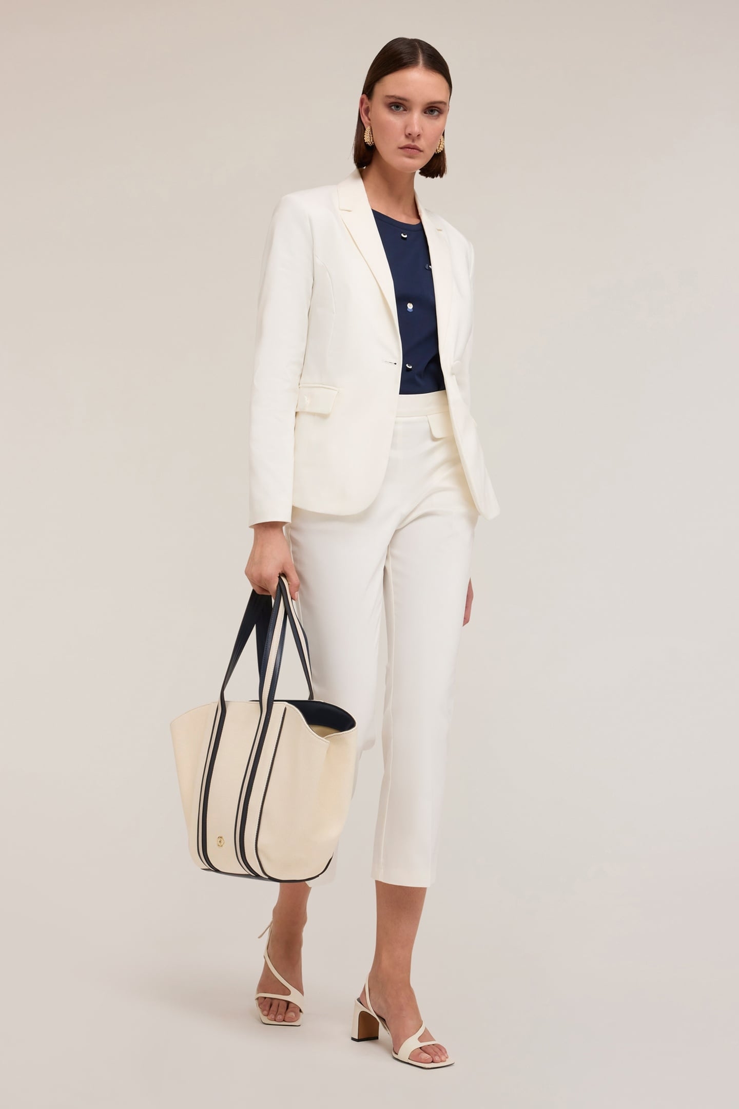 SINGLE-BREASTED BLAZER IN TECHNICAL COTTON WHITE 6