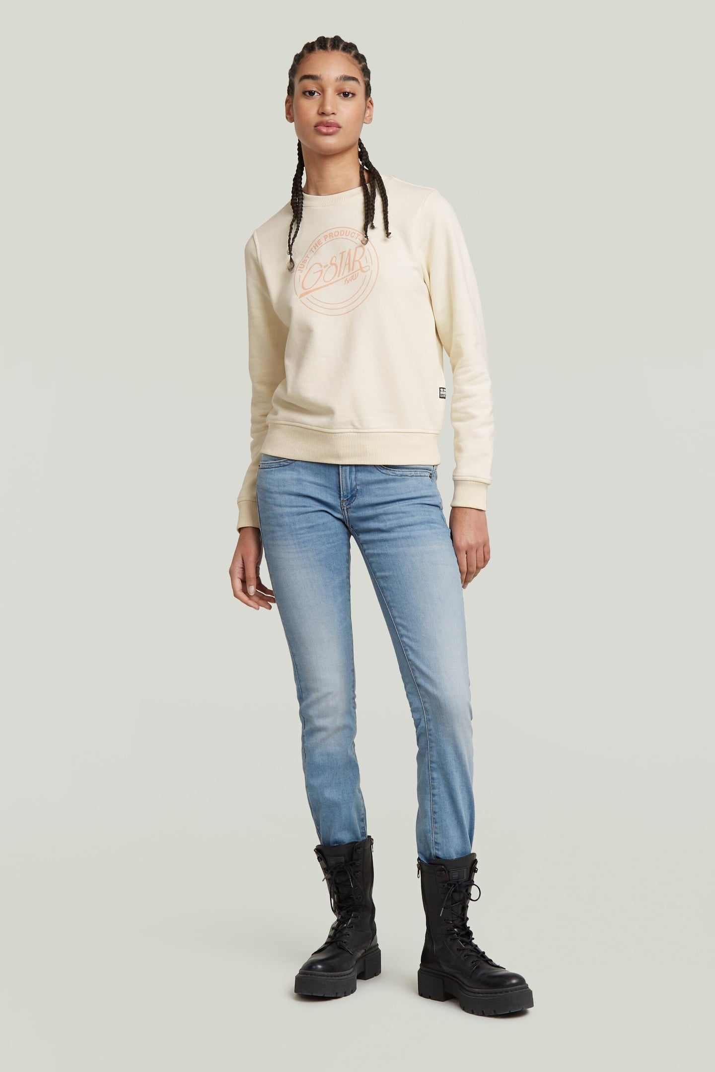 MIDGE SADDLE MID STRAIGHT JEANS LT INDIGO AGED 1