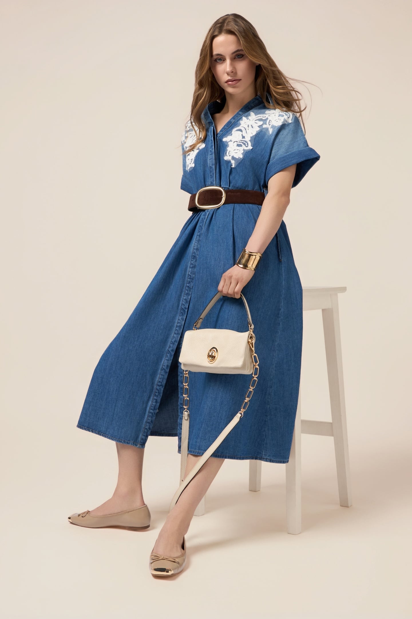 DENIM SHIRT WITH EMBROIDERY LIGHT BLUE 1