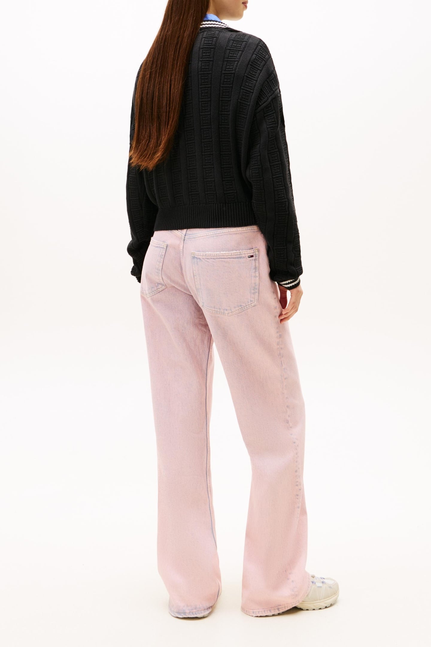 BOXY FLAG CABLE SWEATER BLACK 3