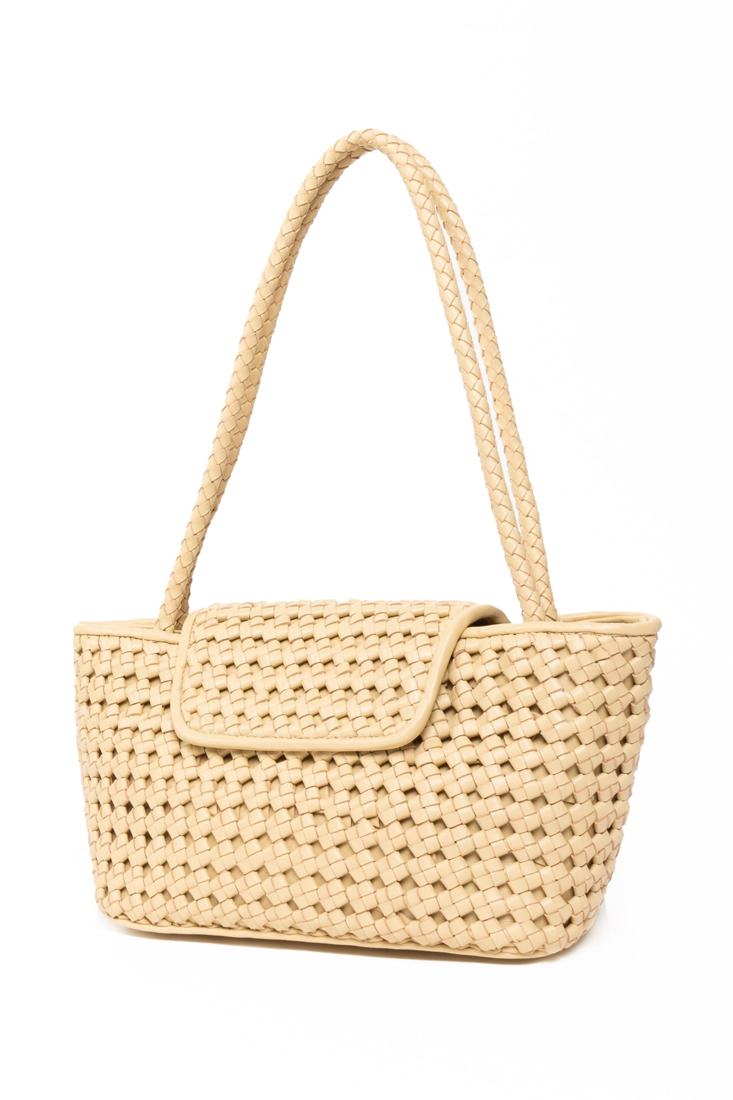 COURRIER TOTE WOVEN LEATHER BUTTER 2