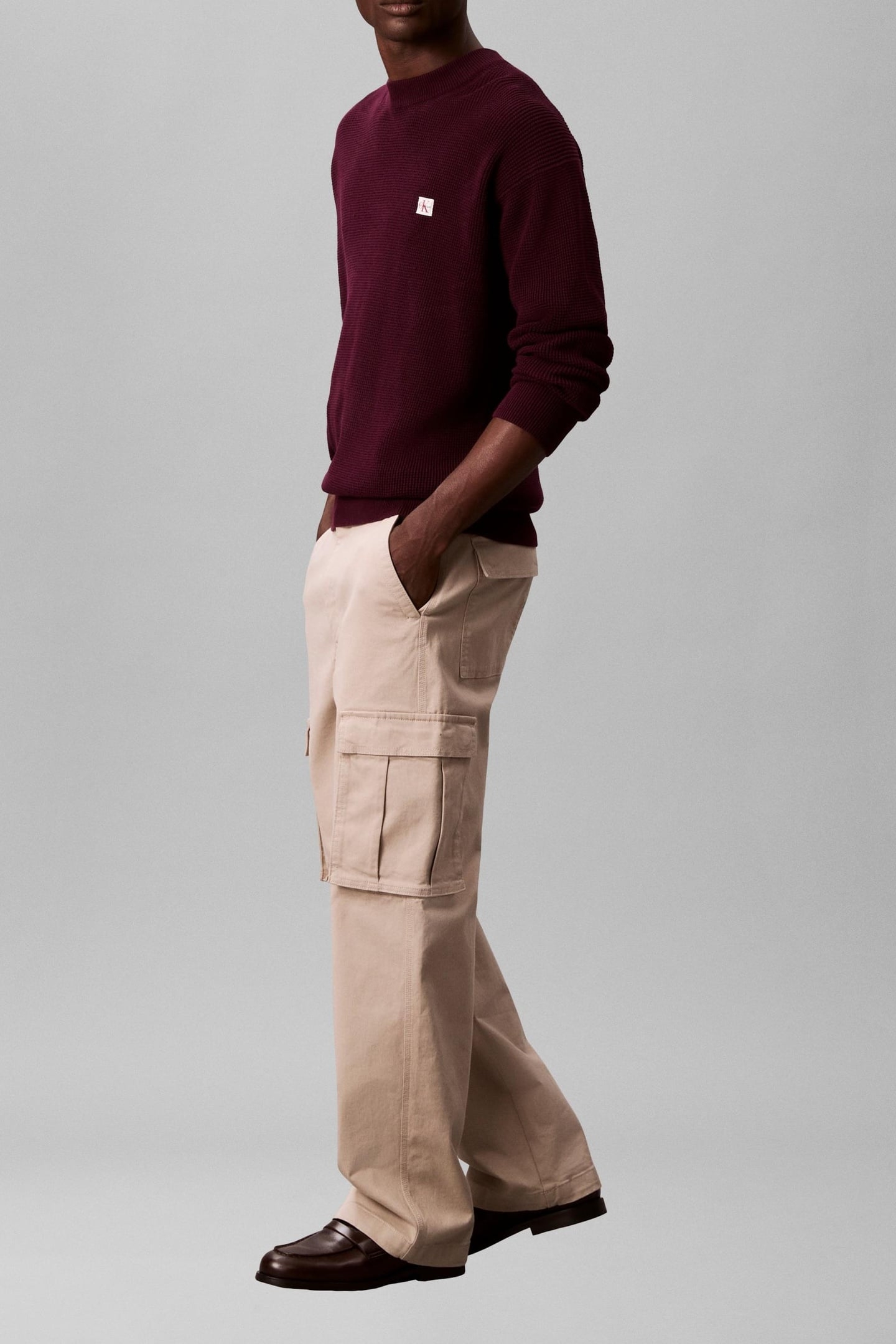 LS EZ COTTON WAFFLE SWEATER PASSION PLUM 2