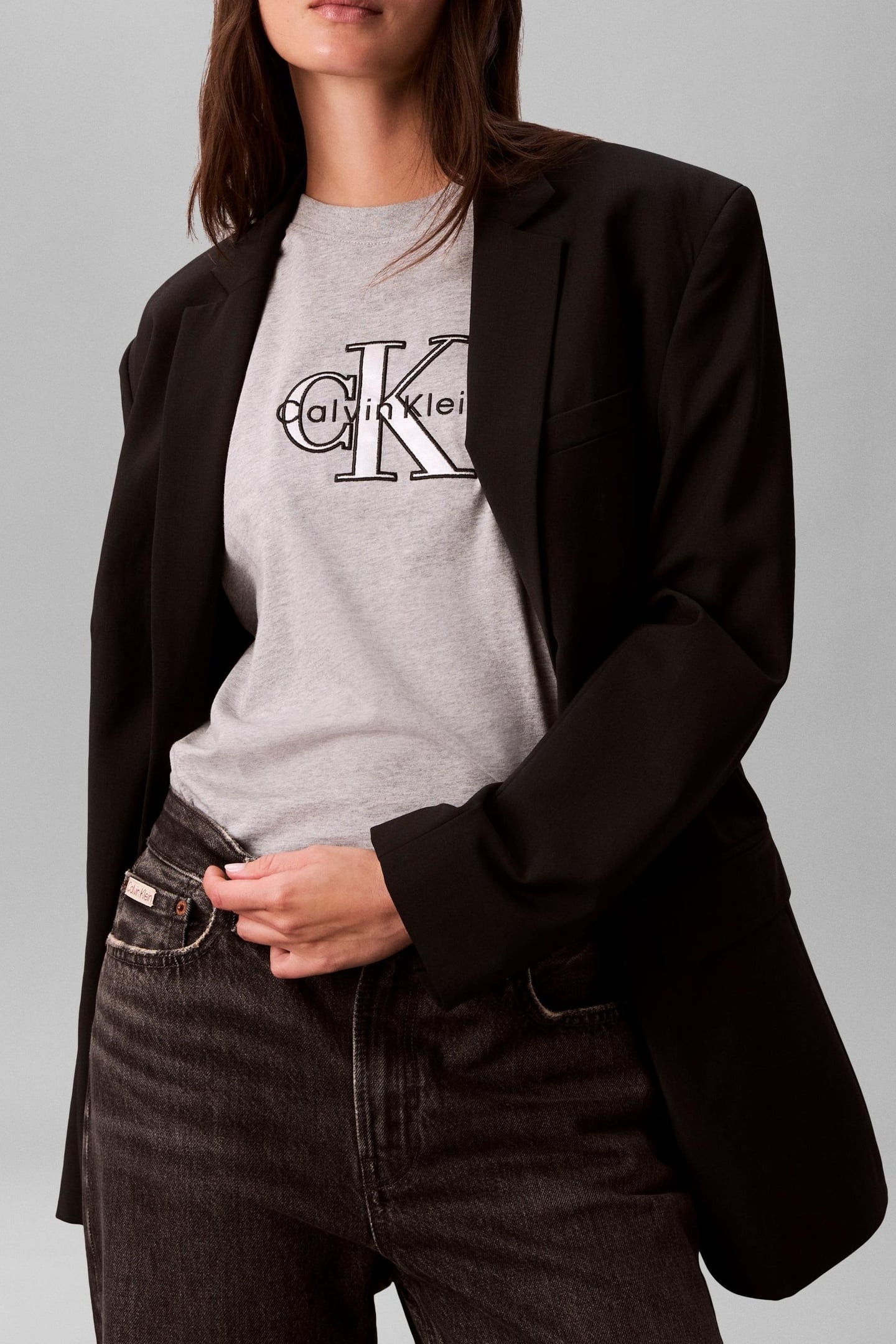 SS CLASSIC MONOLOGO TEE BC06 GREY HEATHER 4