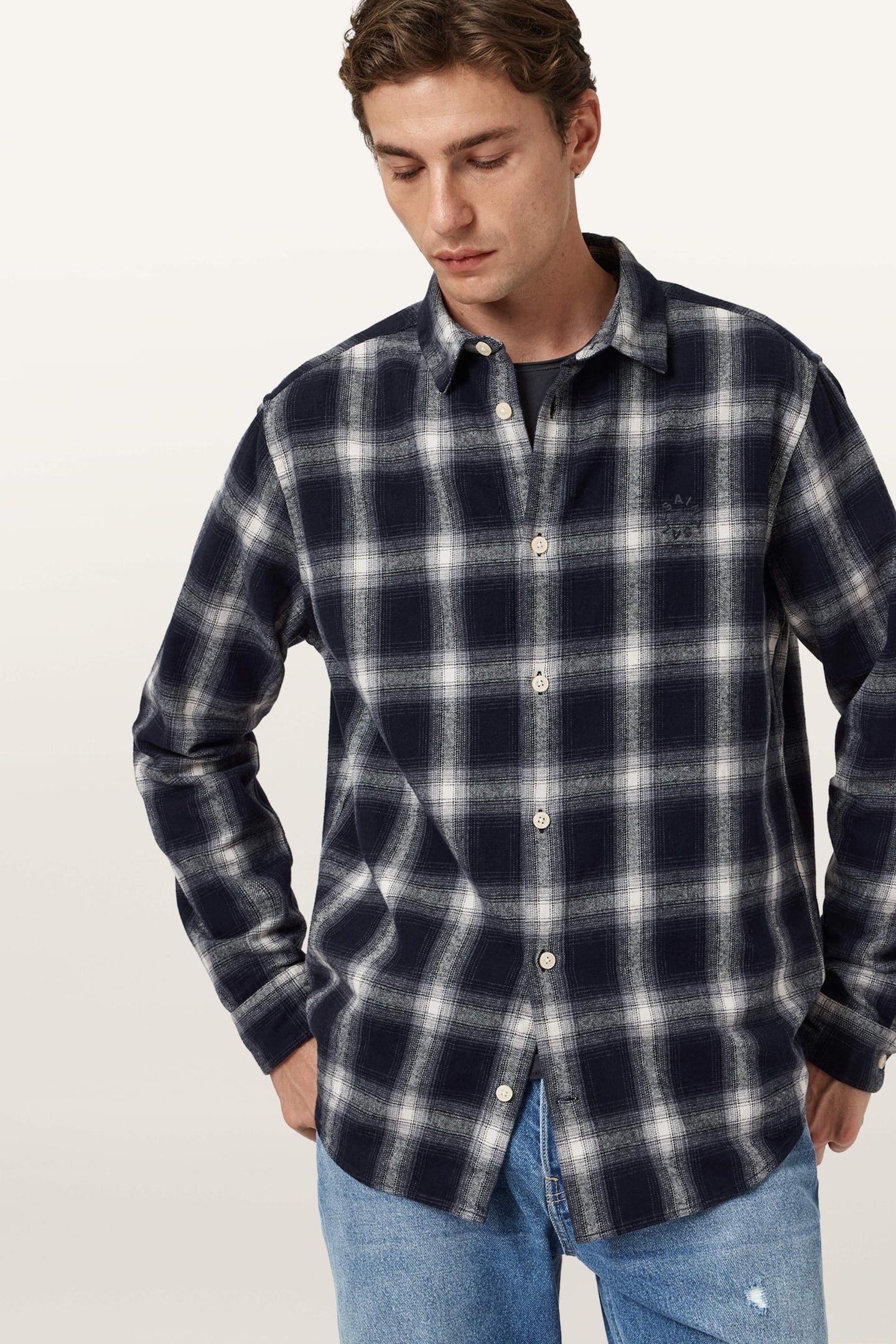 HAVEN CHECK LS SHIRT AZZURRA BLUE 1