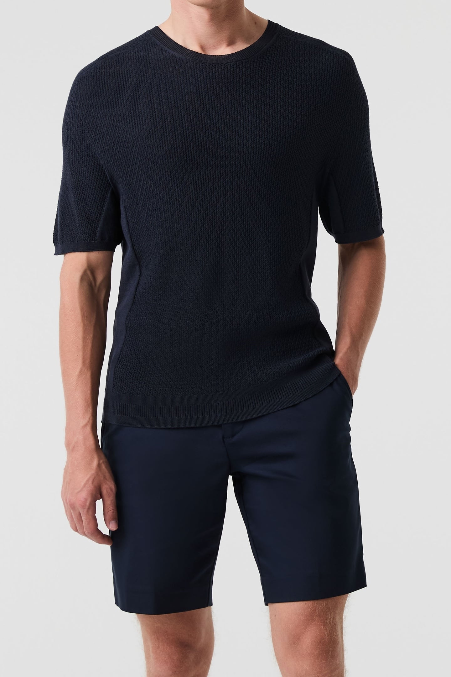 FOSOS V4.Y9.01 FLAT-KNIT-SHIRT DARK NAVY 1
