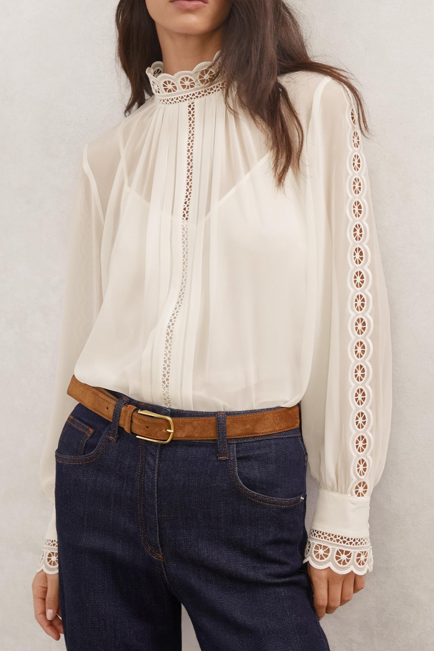 LACE COLLAR BLOUSE CREAM 1