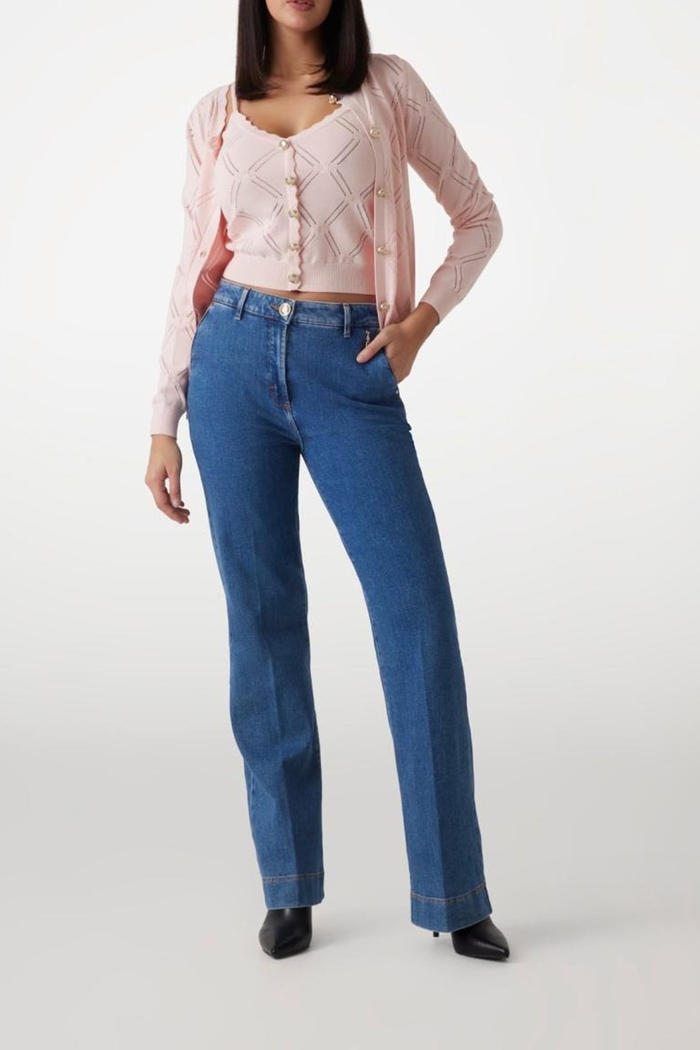 MARCIANO BY GUESS ANNA CARDI ALLOVER SWEATER BLUSH BREEZE 2