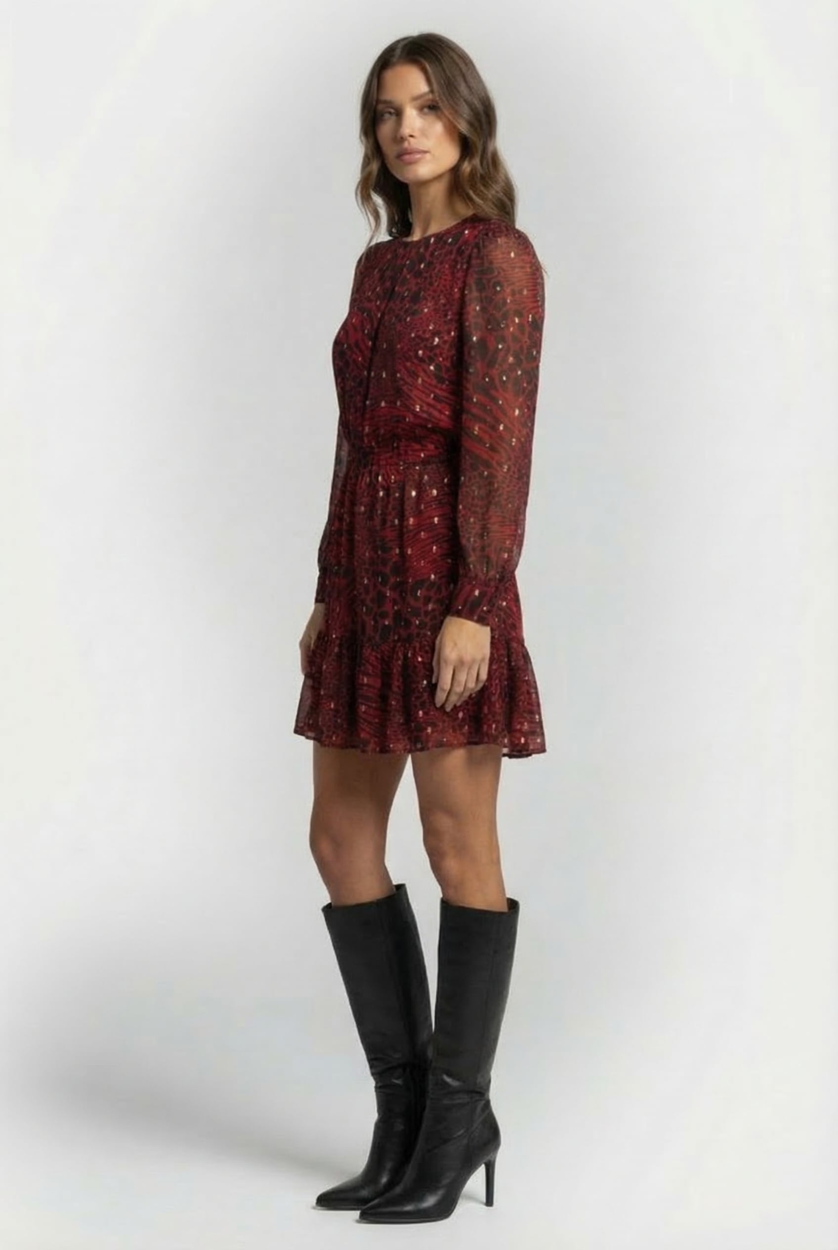 PTCHWK ANIMAL MINI DRESS CRIMSON 3