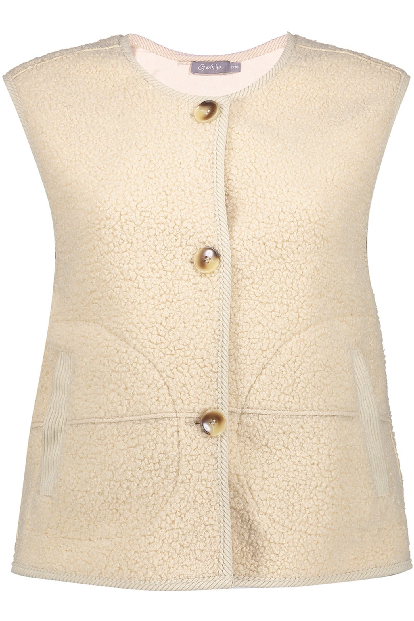 GILET TEDDY + ZIPPER CREAM 1