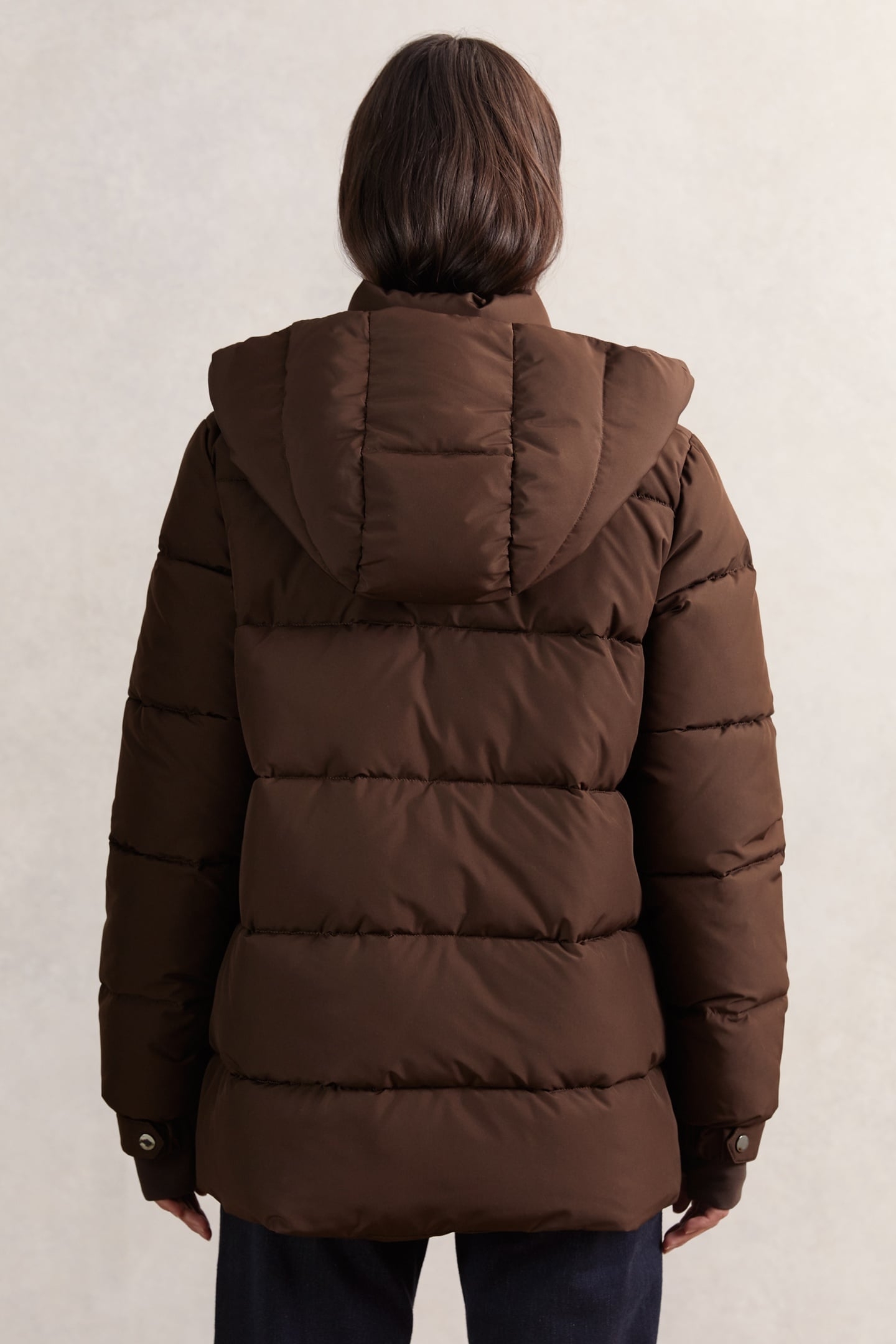 SHORT PUFFER COAT CHOCOLATE BROWN 2