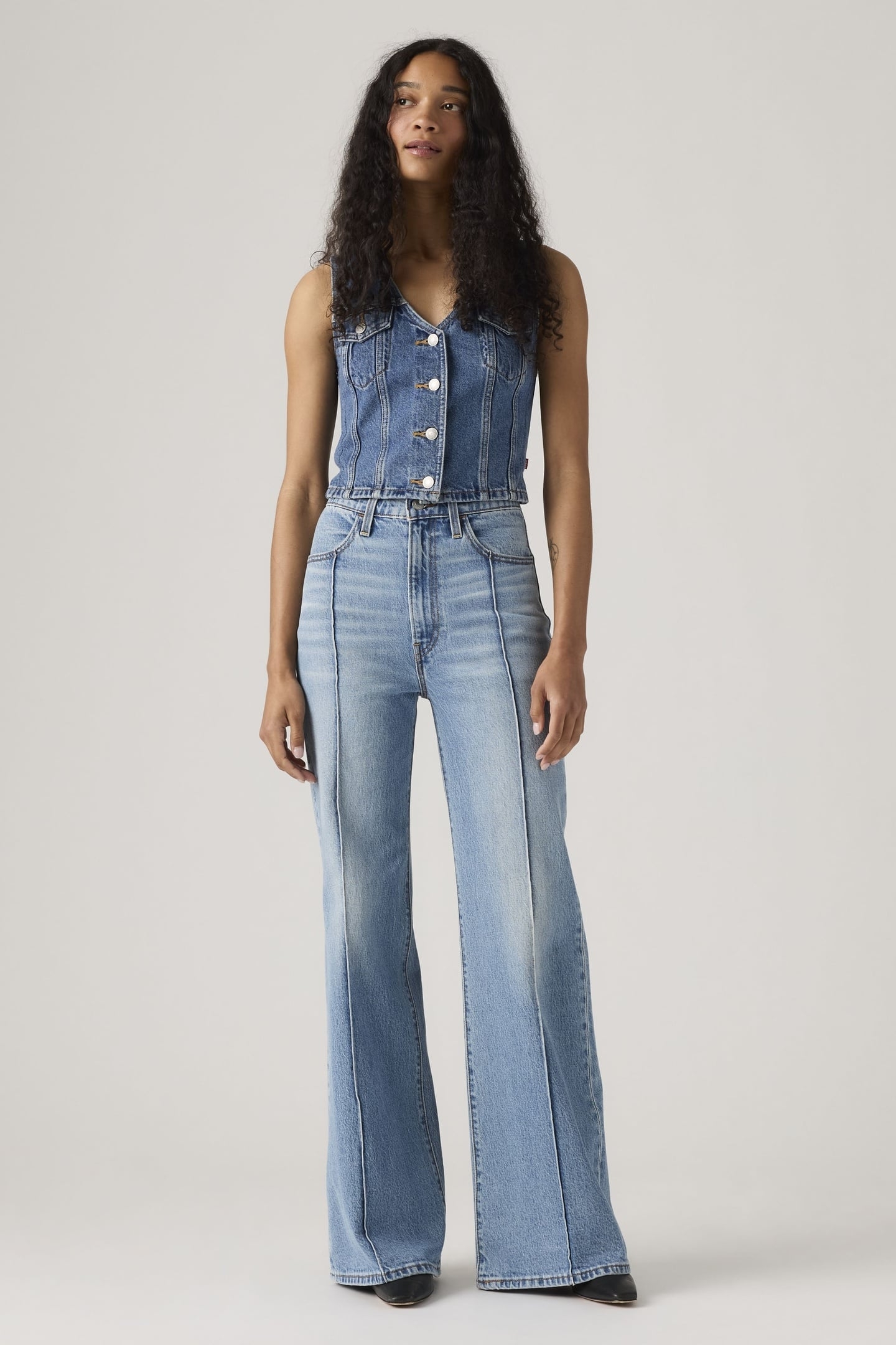 RIBCAGE BELL WESTERN JEANS BLUE 1