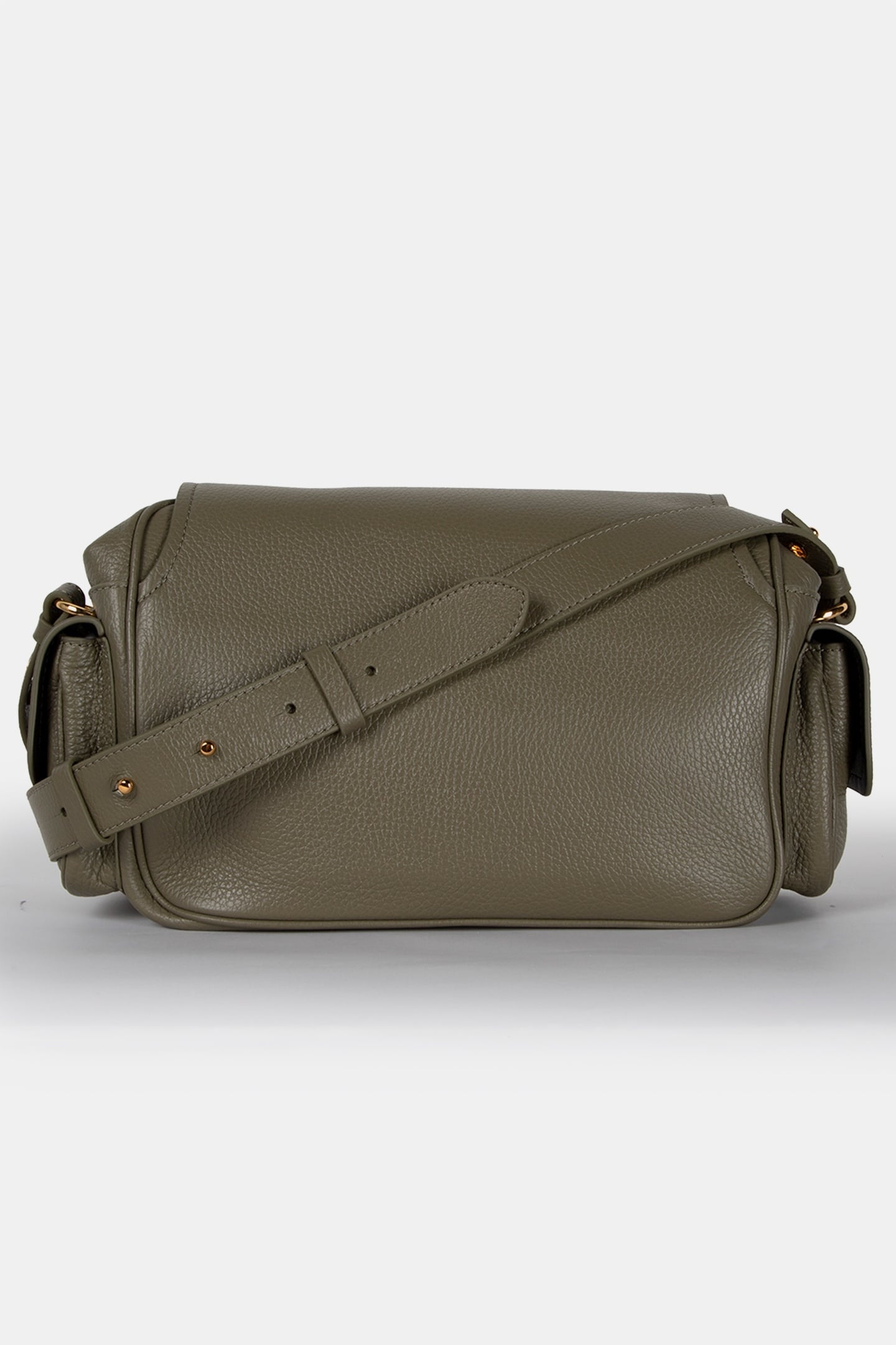 LEATHER CROSS BODY BAG WITH POCKETS IN GREEN 4