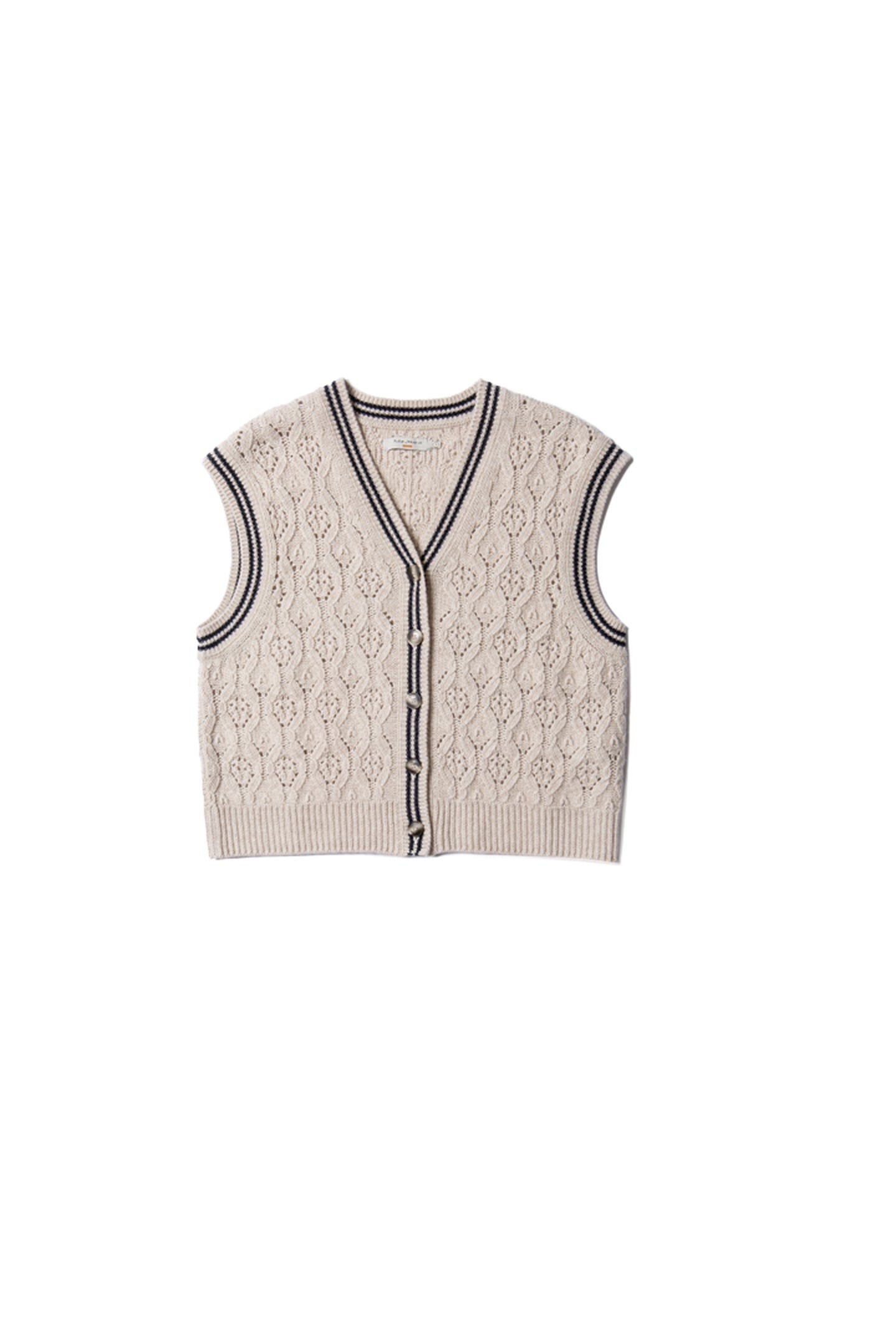 KIM POINTELLE KNIT VEST OAT 4