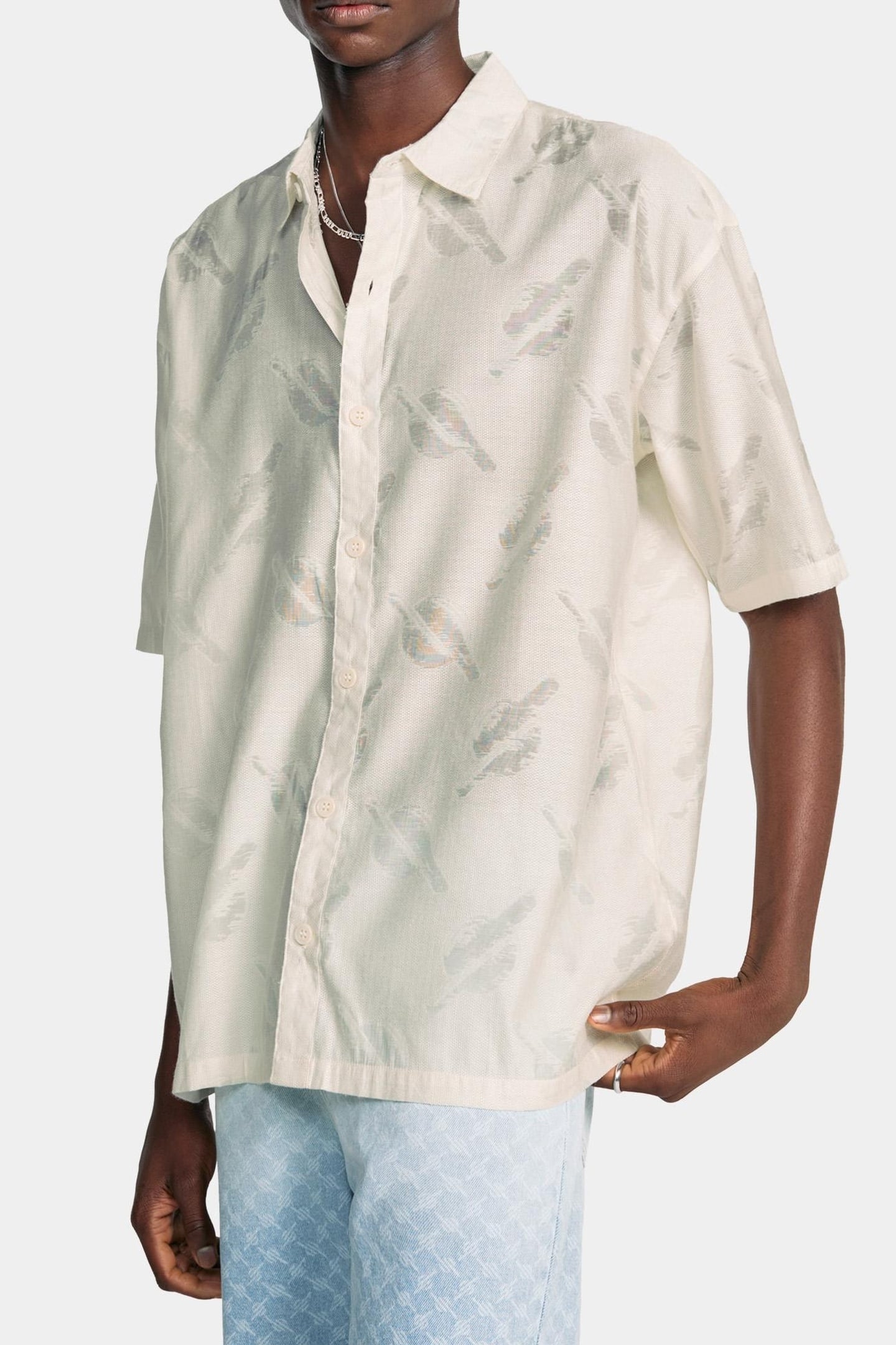 SALIM RELAXED SHORT SLEEVE SHIRT FROST WHITE 1
