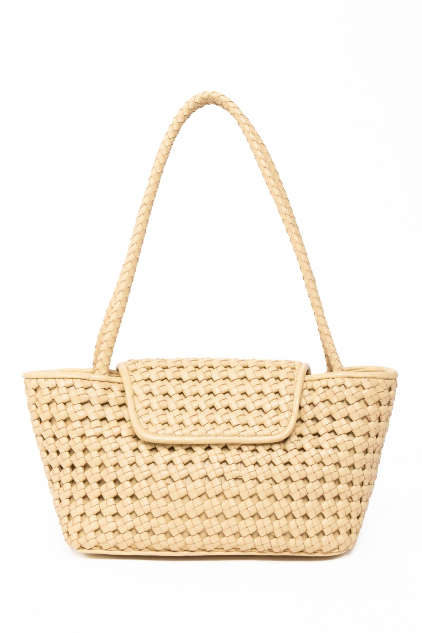 COURRIER TOTE WOVEN LEATHER BUTTER 1