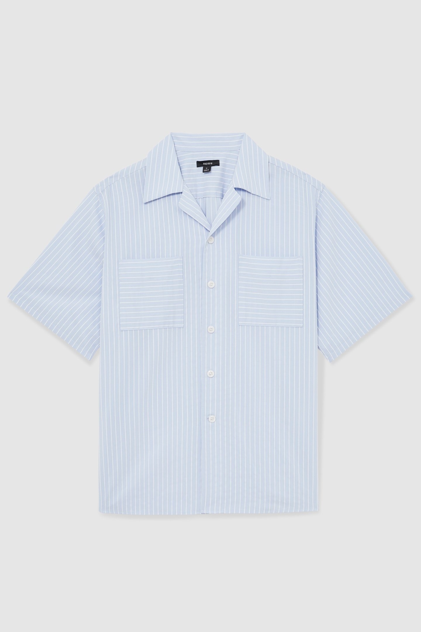 SS STRIPE TWIN POCKET CUBAN SHIRT SOFT BLUE/WHITE 4