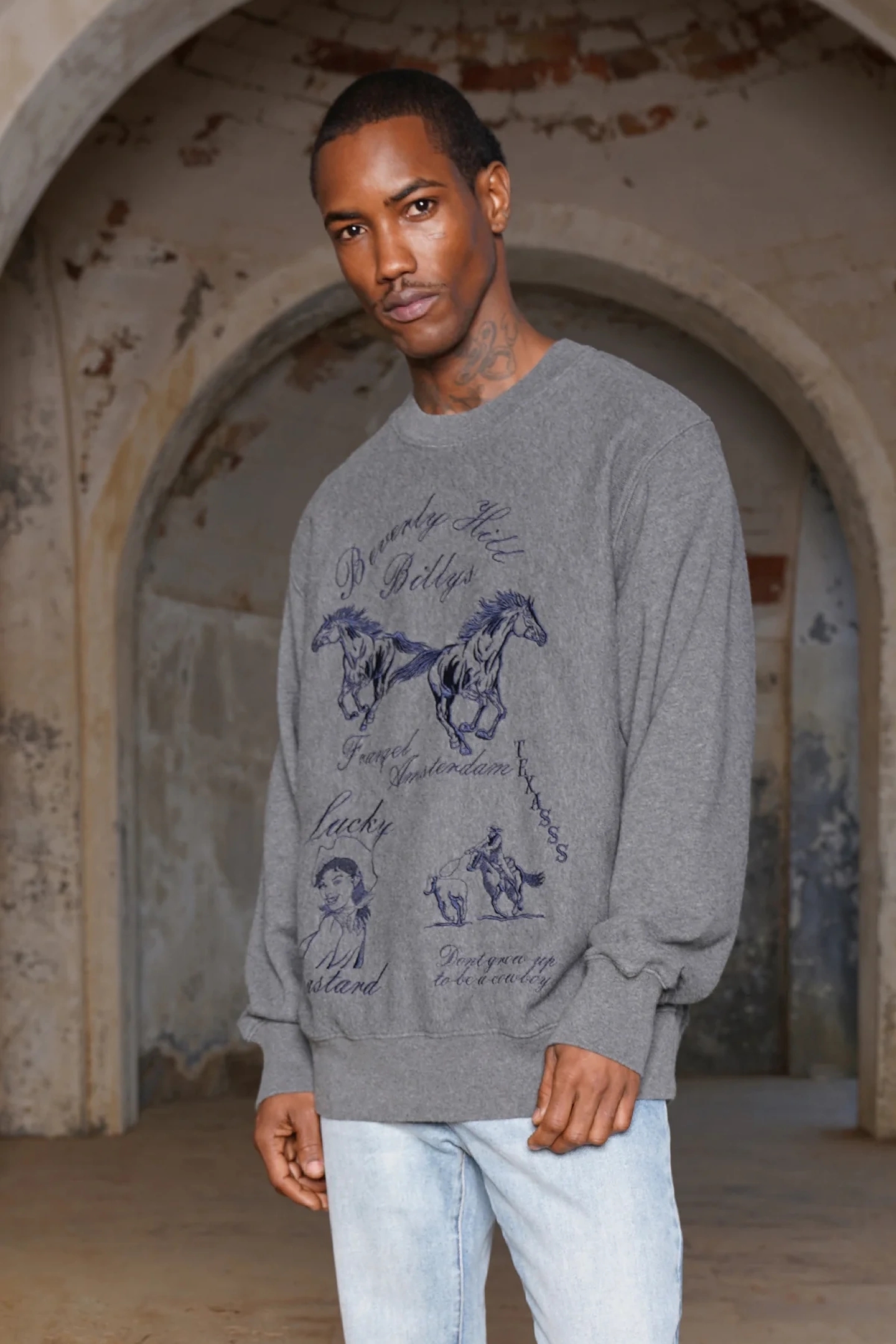 UNISEX LUCKY BASTARD GREY MELANGE 2