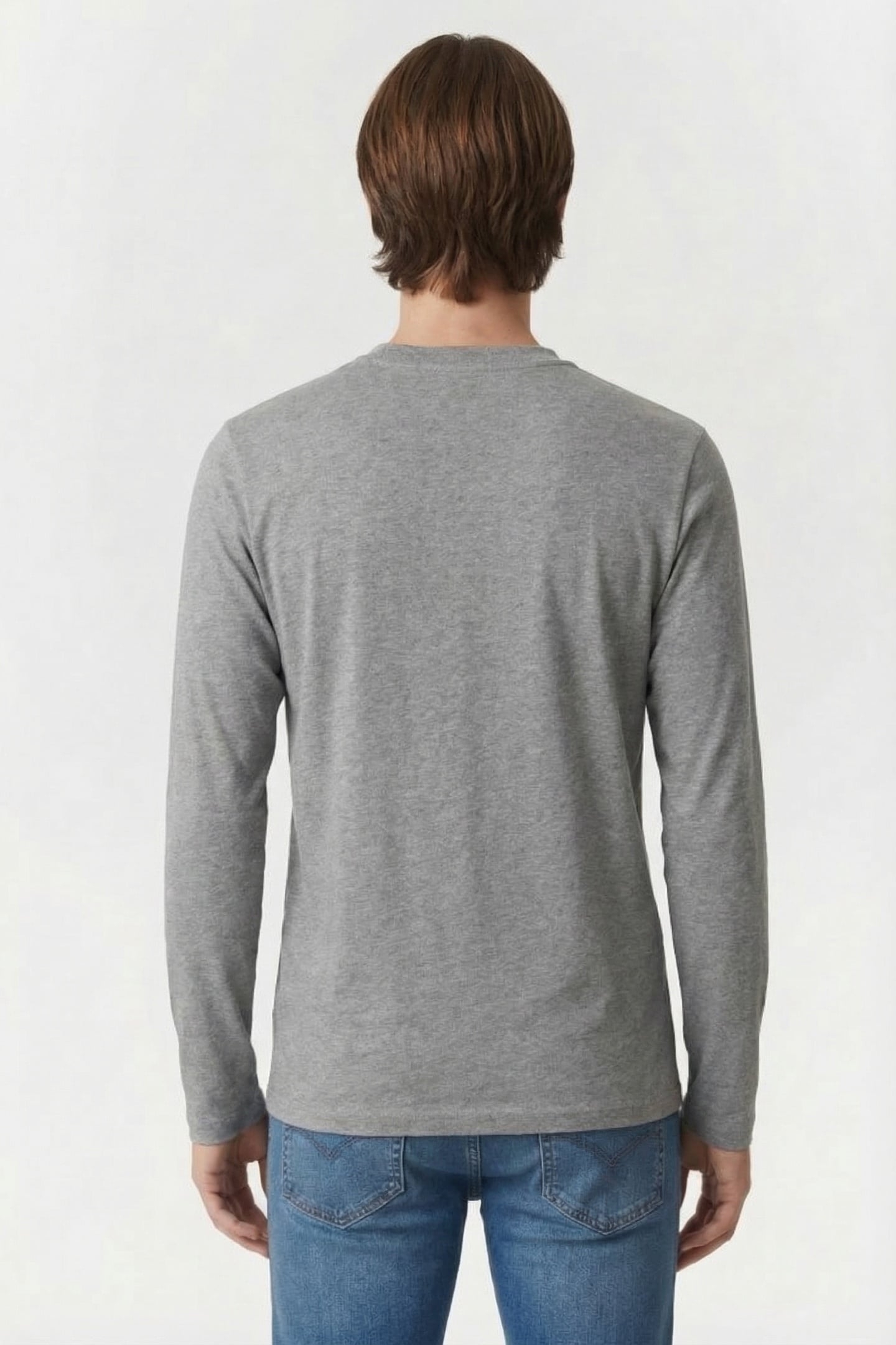 DARKGREY MELANGE T-SHIRT CREWNECK LS 2