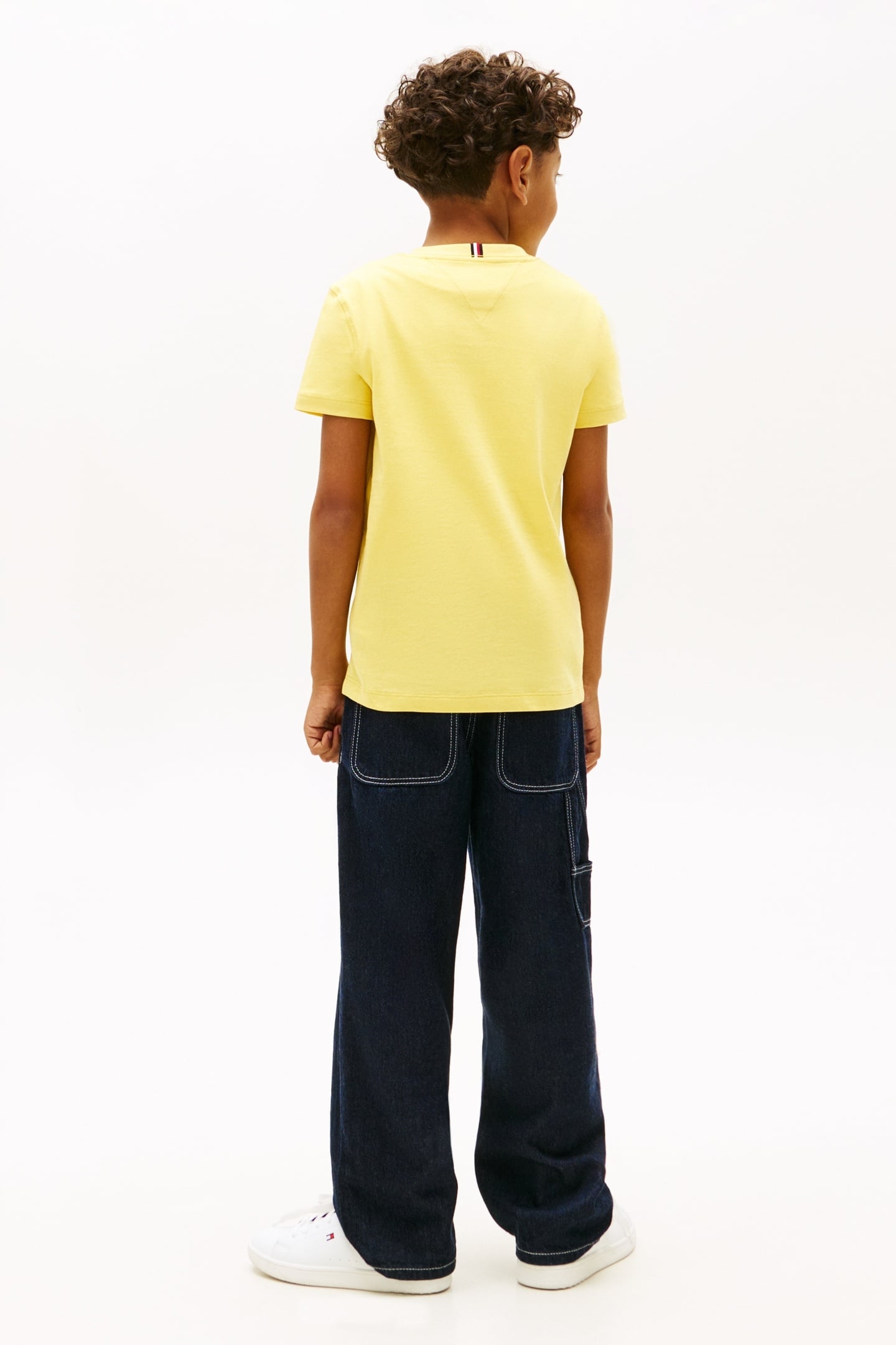 BOYS FLAG EMBROIDERY CREW NECK T-SHIRT YELLOW DAHLIA 1