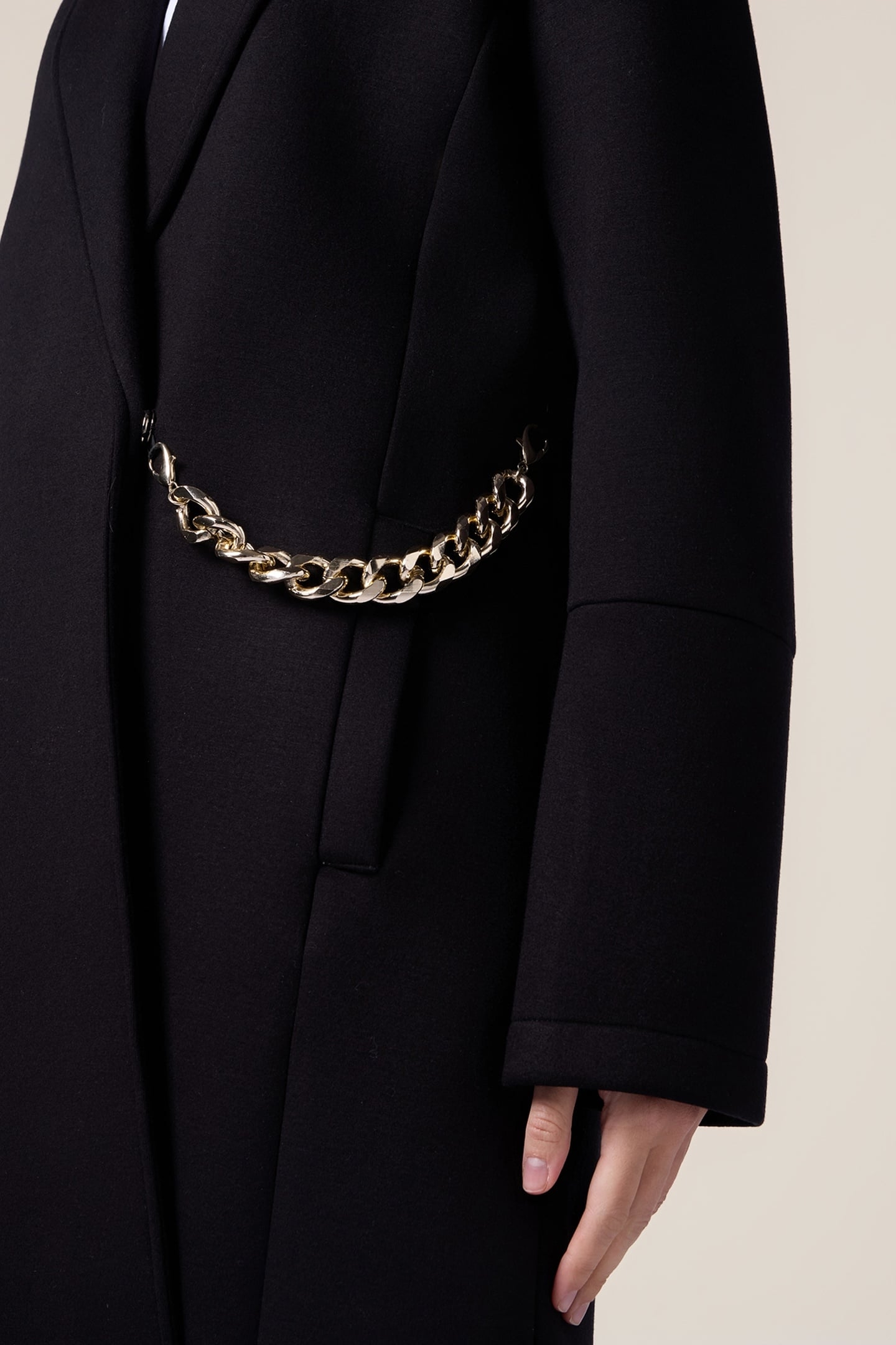 SCUBA FABRIC COAT BLACK 4