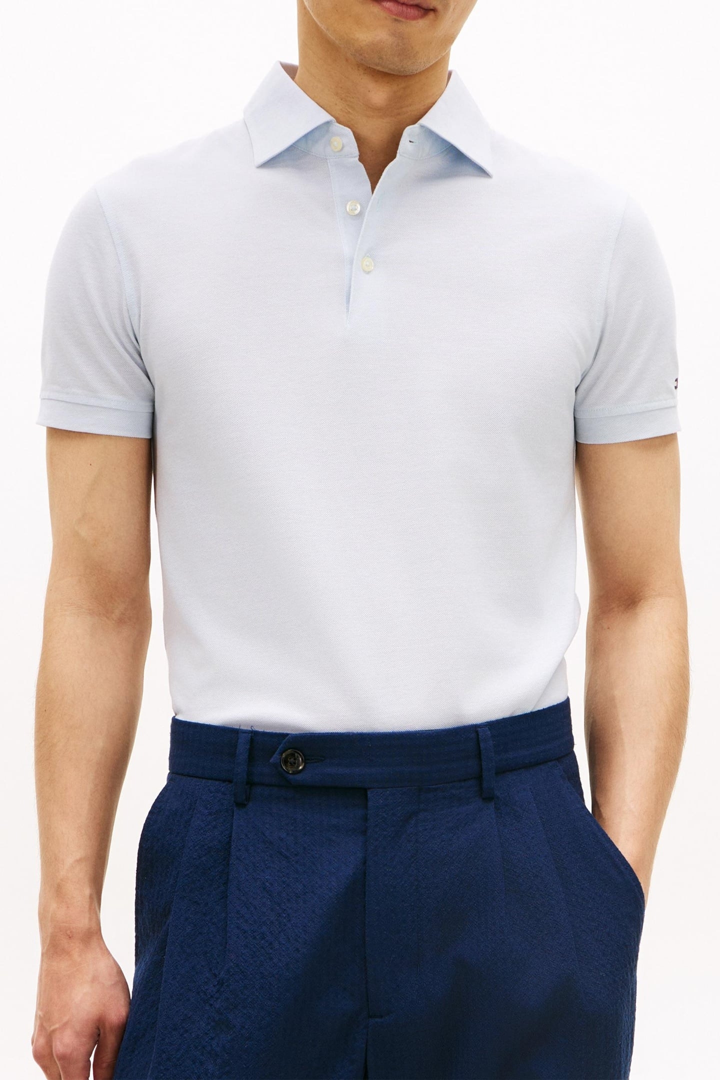 DC WIDE SPREAD COLLAR POLO BREEZY BLUE/WHITE 3