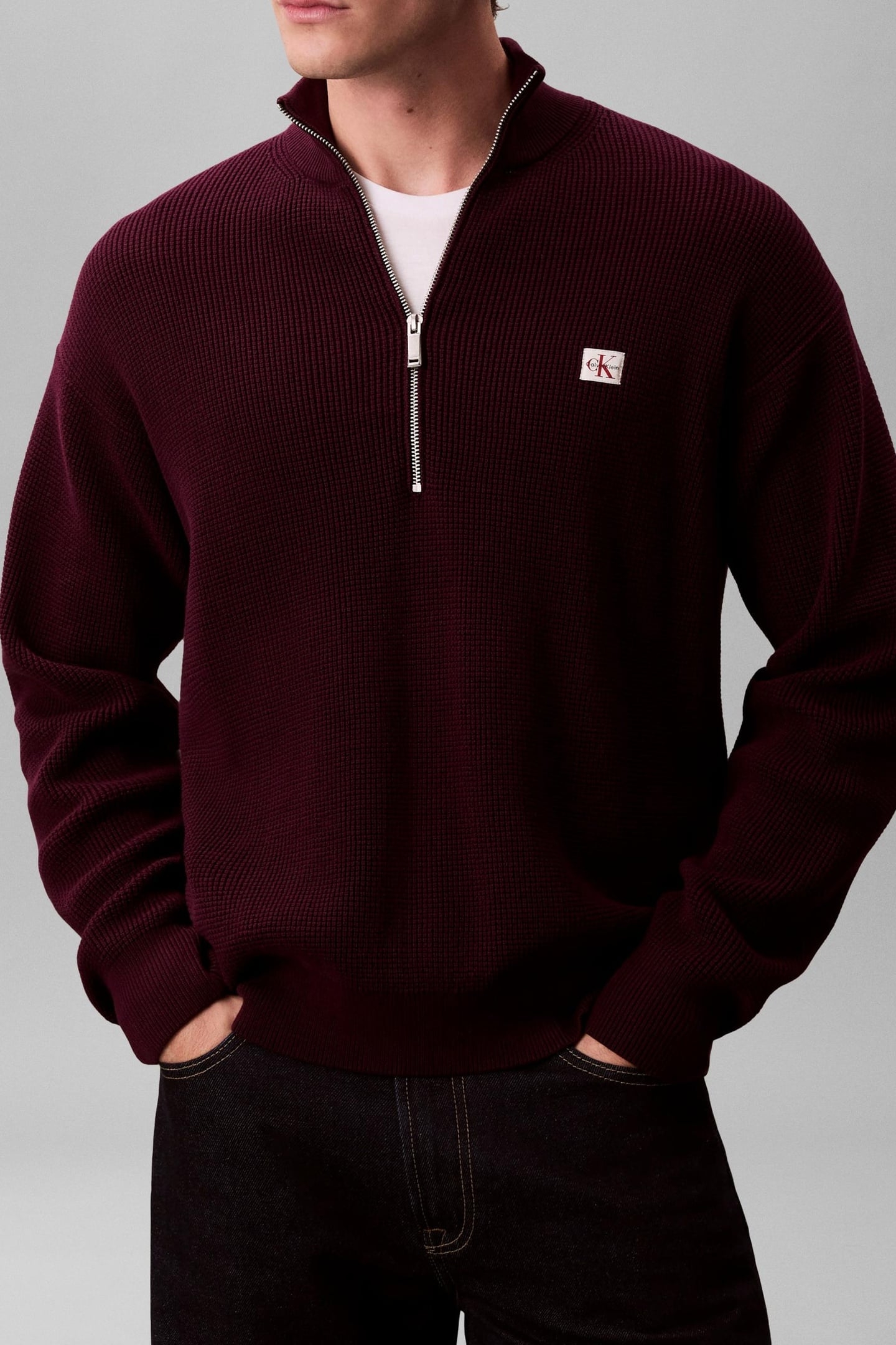 LS EZ COTTON WAFFLE SWEATER PASSION PLUM 6