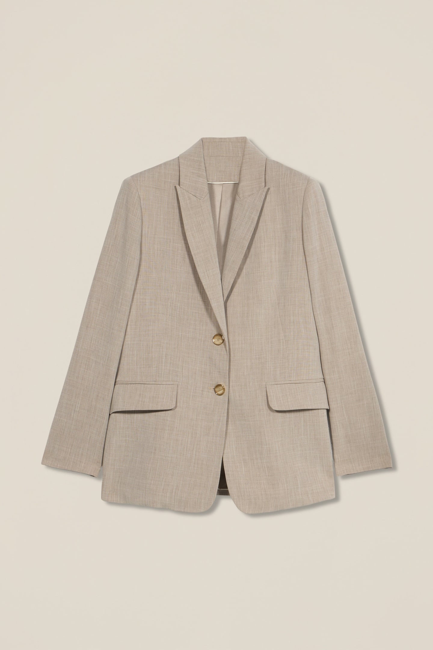 FLUID VISCOSE BLEND BLAZER BEIGE 3