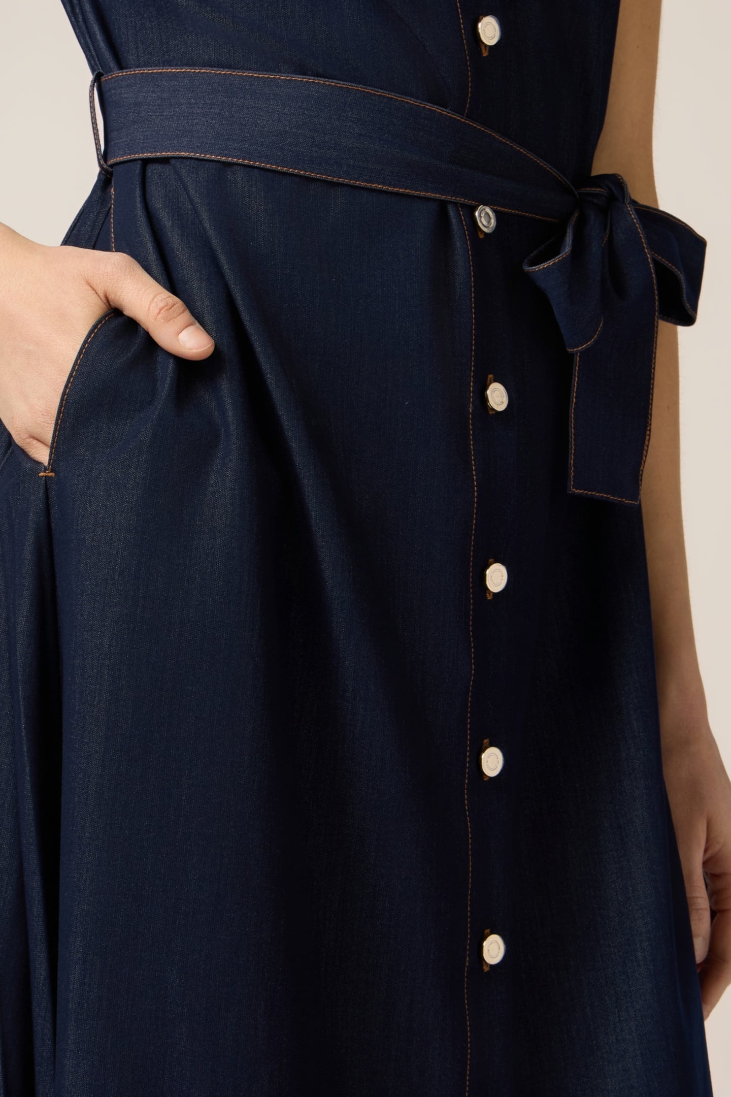 LONG DENIM-EFFECT SHIRTDRESS BLUE 4