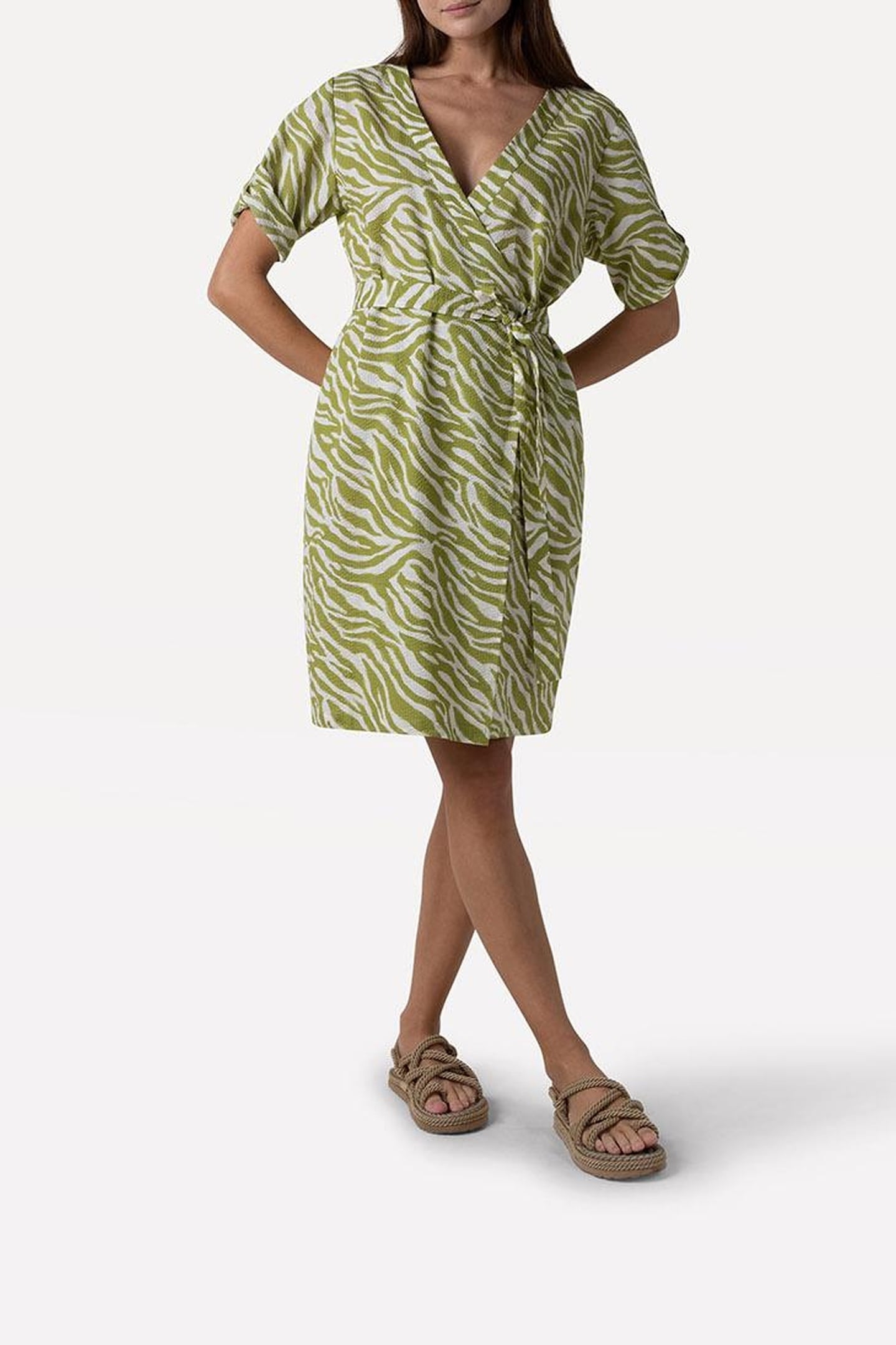 HAILEY DRESS ABSTRACT GREEN 1