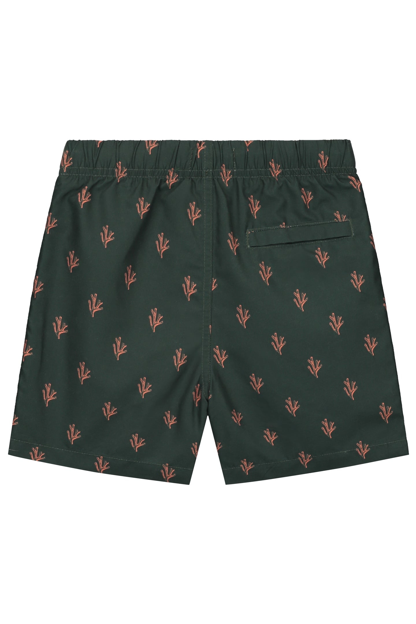 BOYS MILO SWIM SHORTS 4 INCH SKETCHED CORAL GREEN ORANGE SKE 3