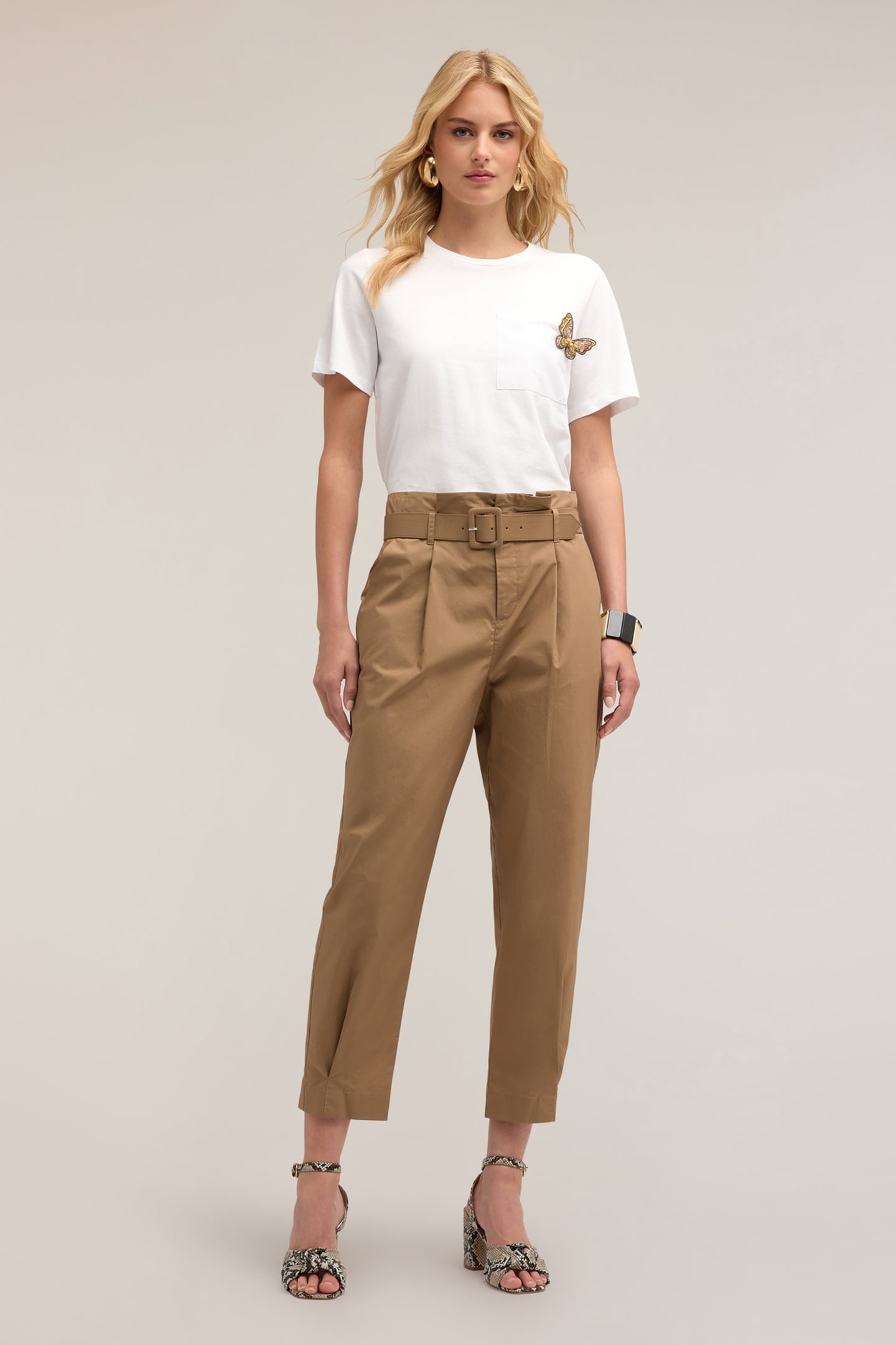 BARREL LEG CHINOS BEIGE 1