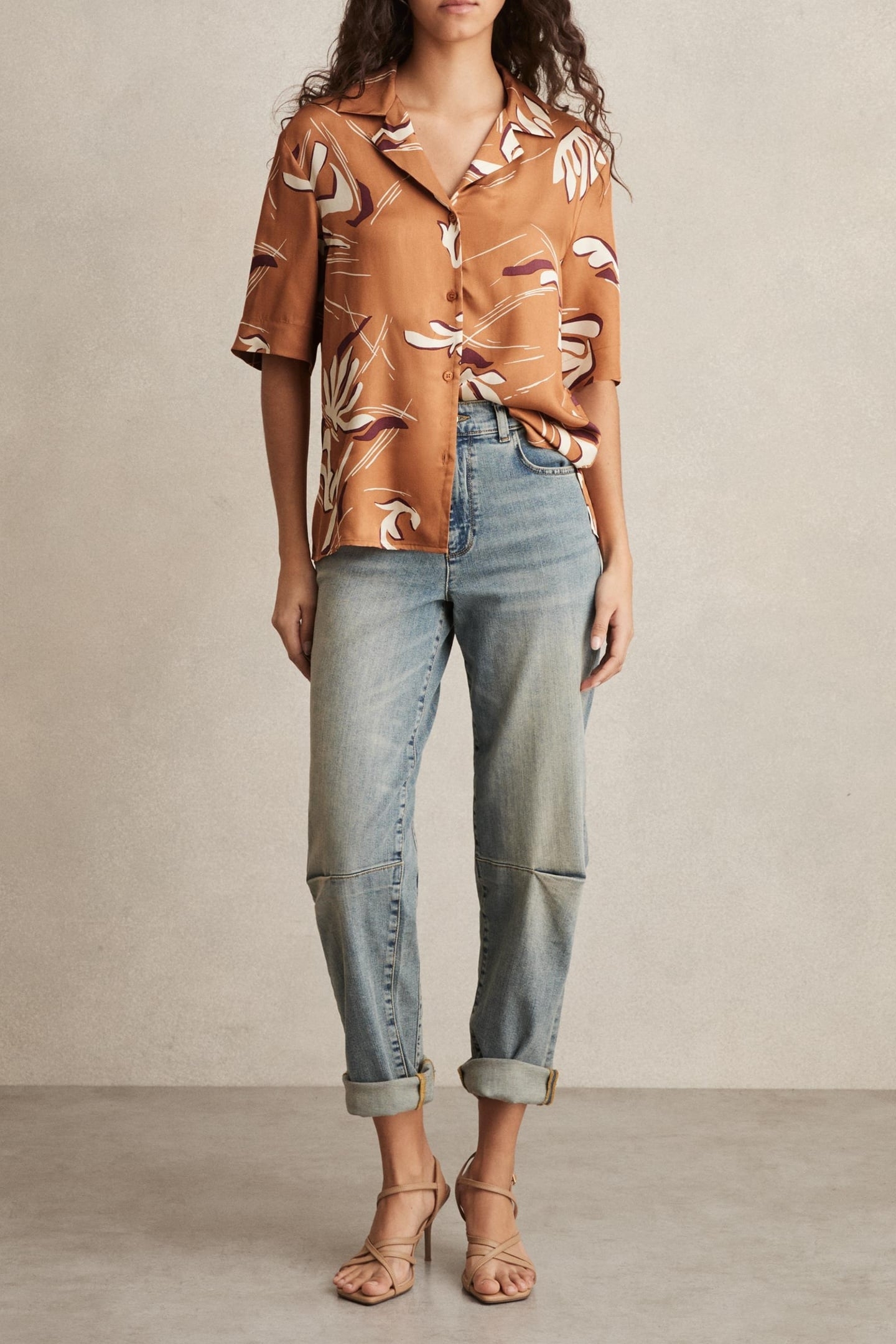 FLORAL PRINT TOP RUST 2