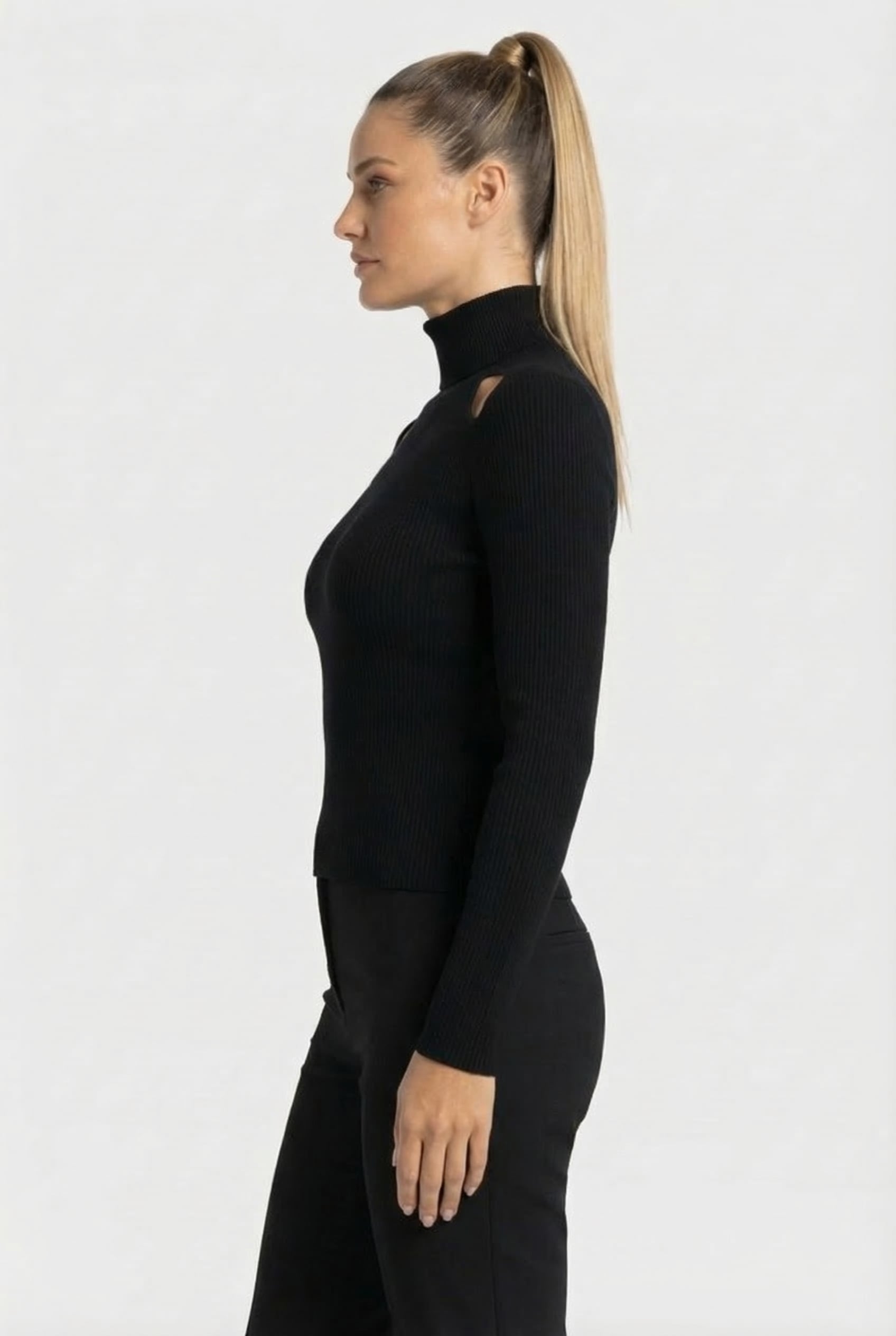 CUTOUT SWEATER IN BLACK 3