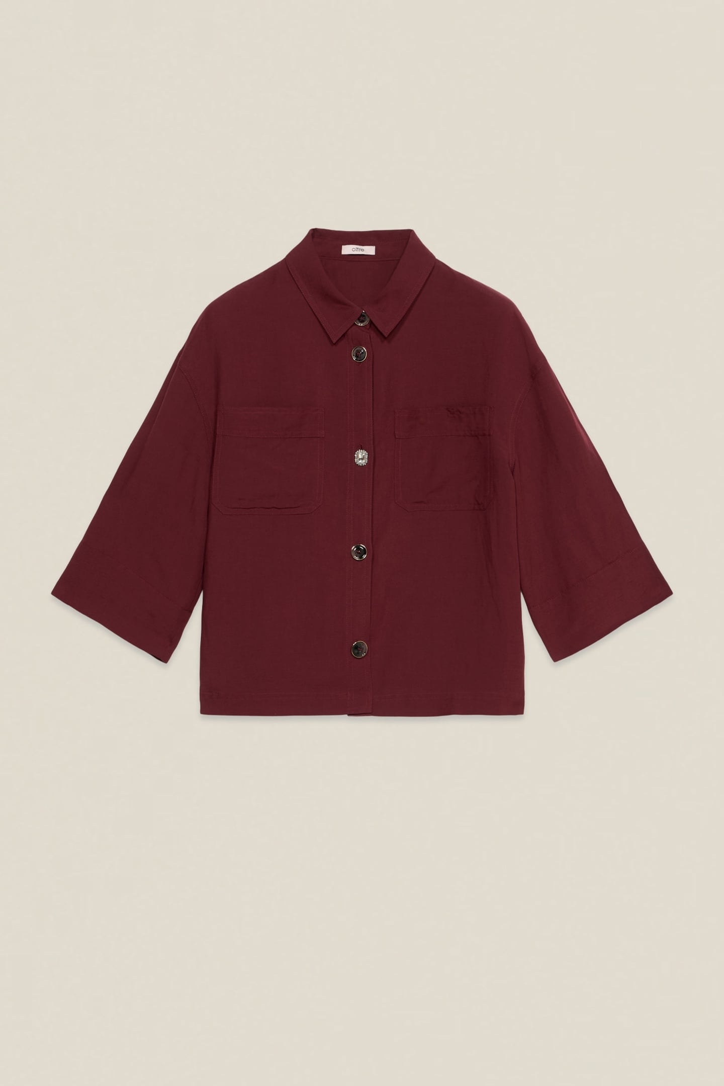 BOXY LINEN BLEND JACKET BURGUNDY 3