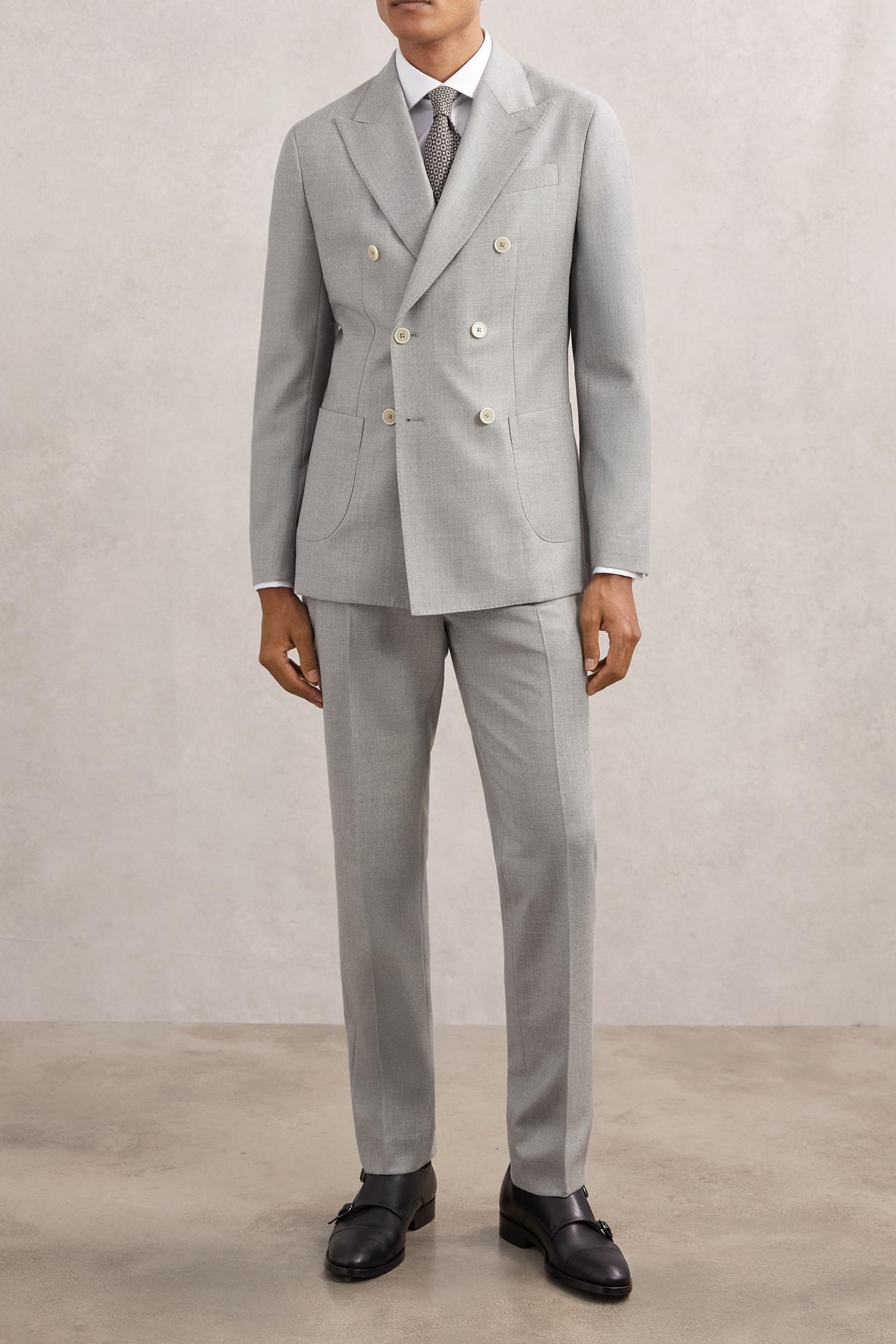 DB PEAK FLANNEL BLAZER SOFT GREY 2