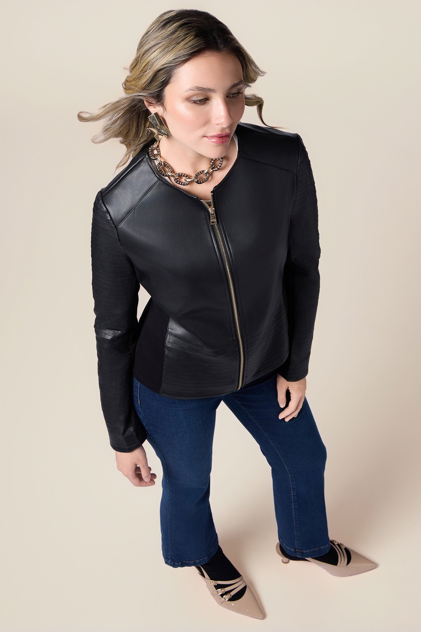 COMBINED JACKET WITH LASER CUTS BLACK 1