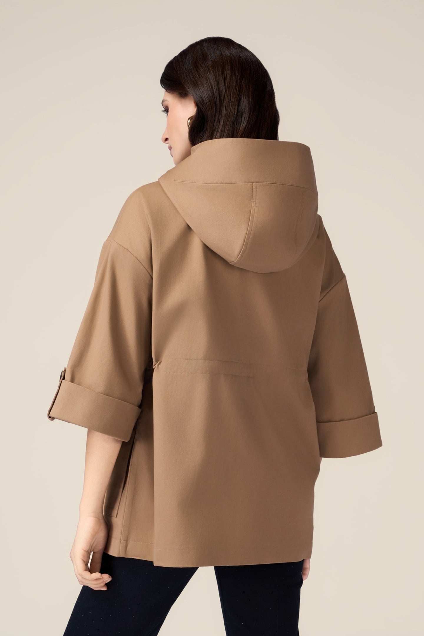 COTTON PARKA WITH HOOD BEIGE 2