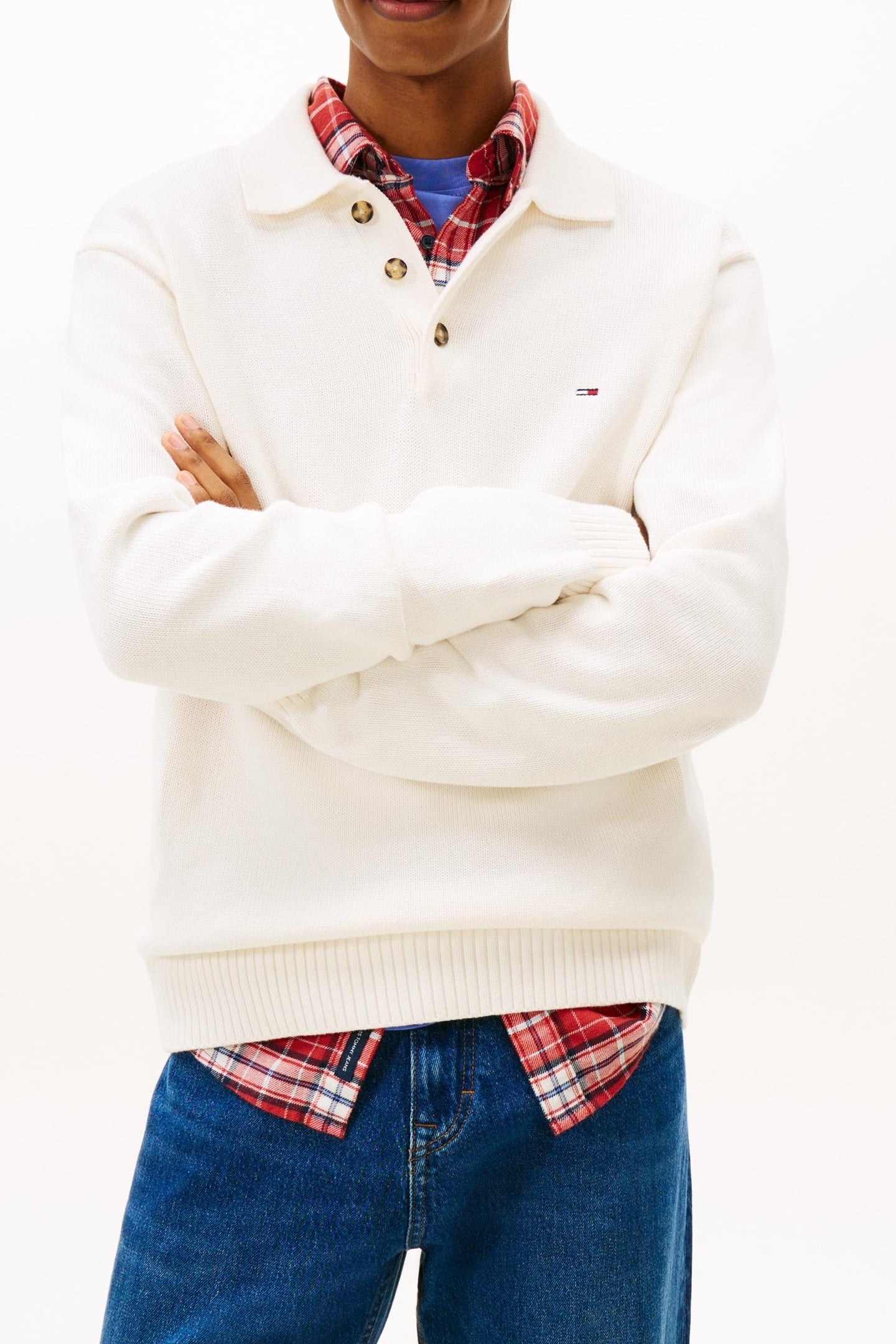 SLIM ESSENTIAL PULLOVER SWEATER ANCIENT WHITE 1