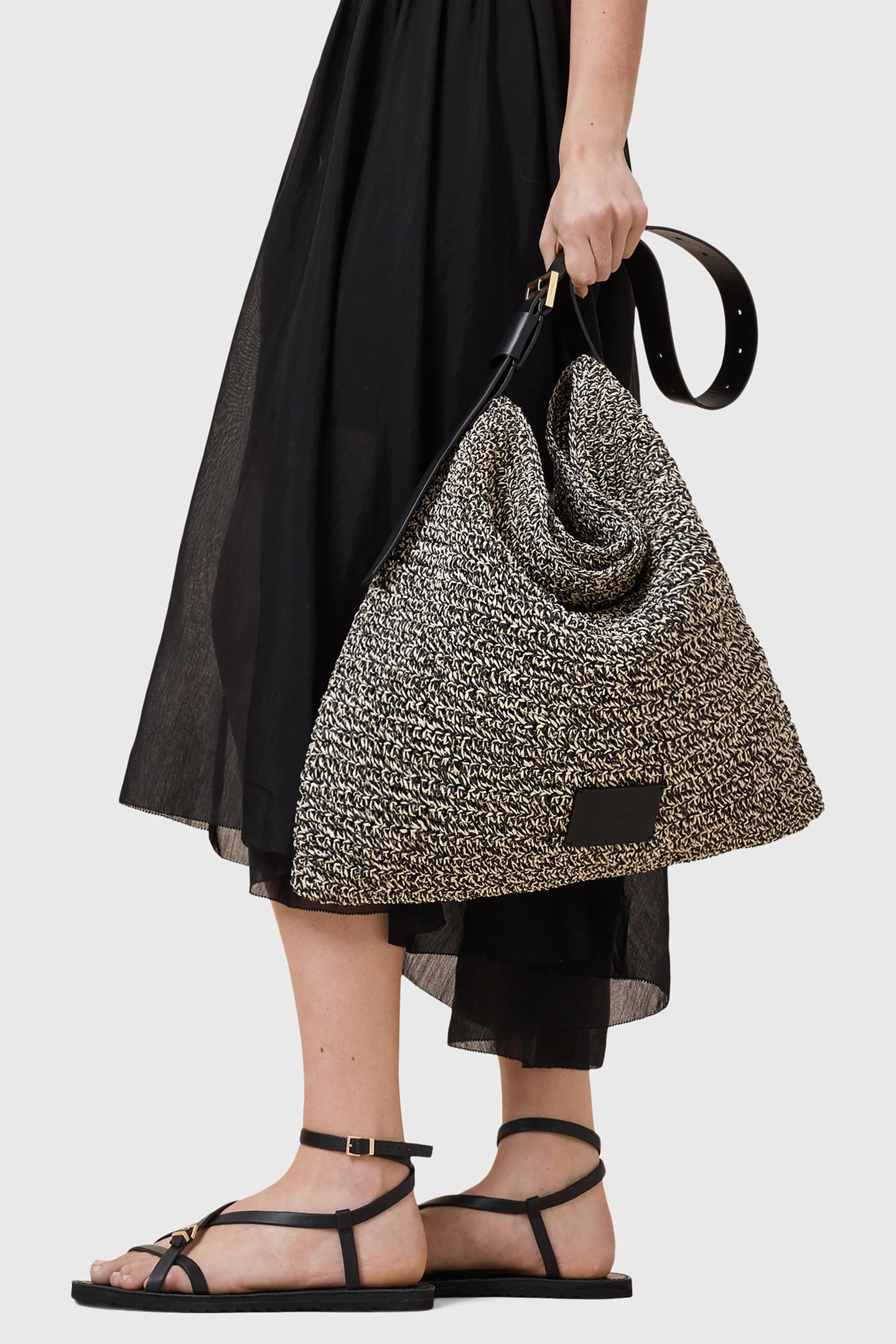 ASHA PAPER SHLDR BAG BLACK/NATURAL 6