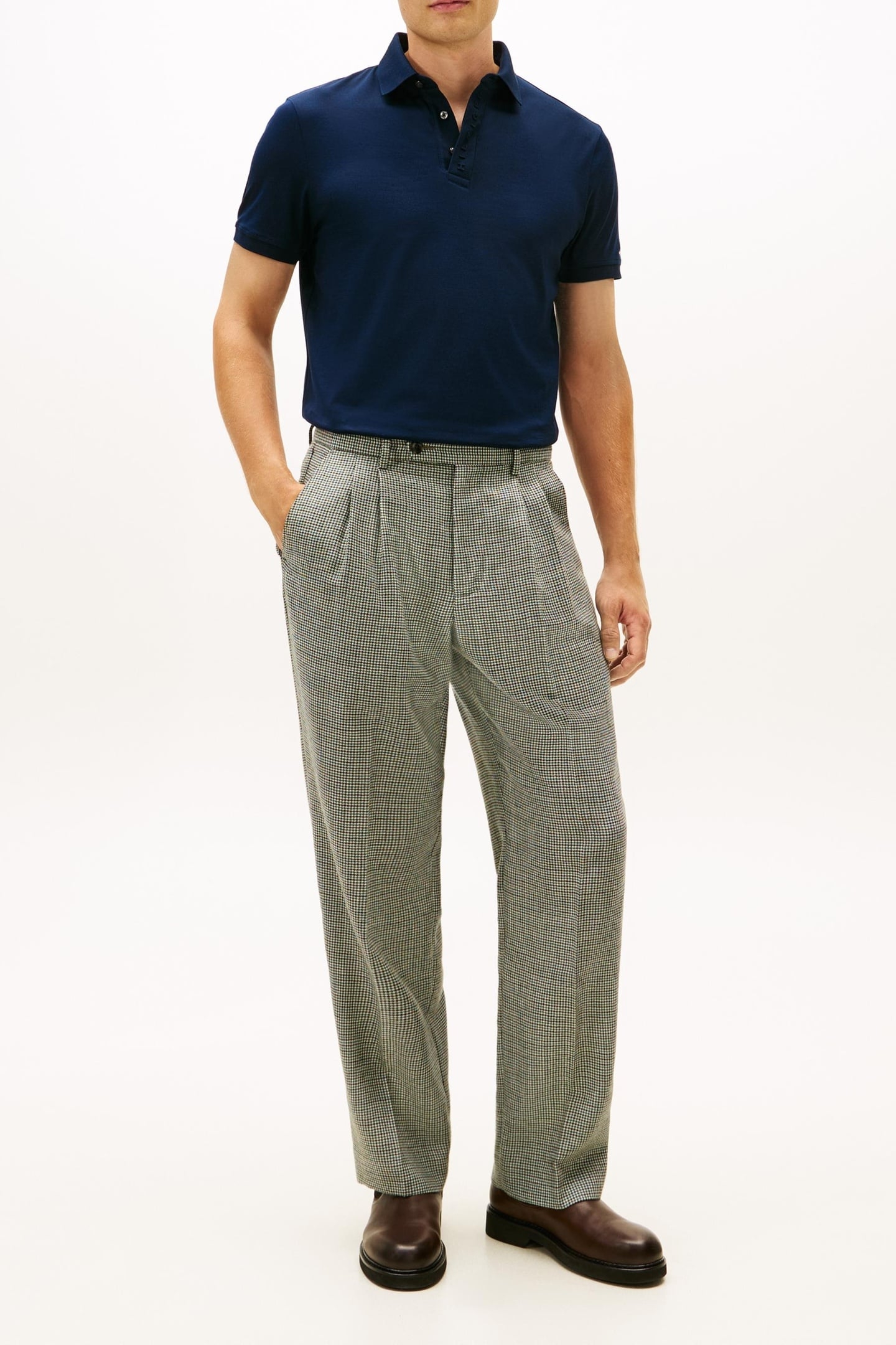 HIDDEN PLACKET DETAIL POLO DARK NIGHT NAVY 4