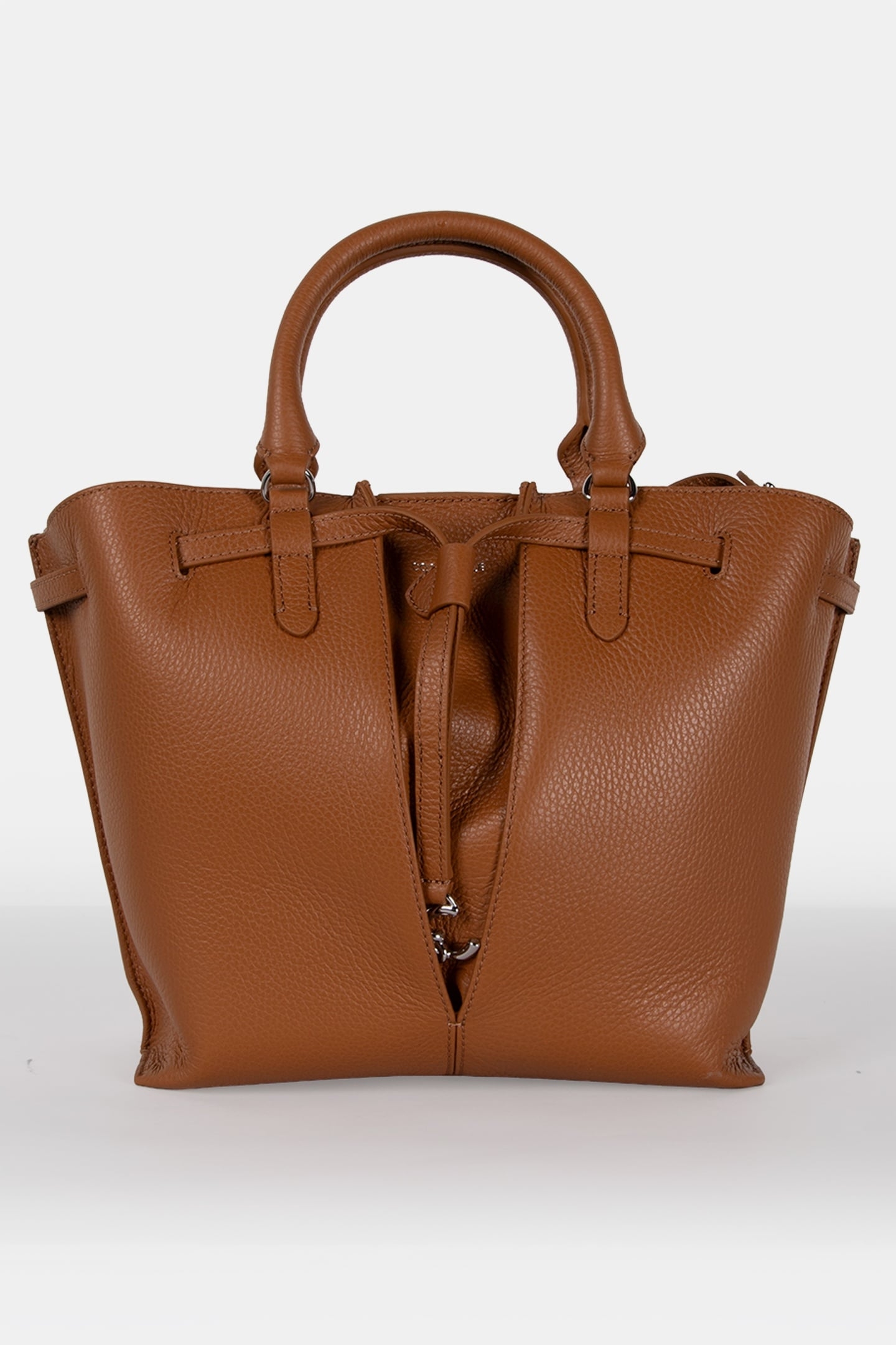 MEDIUM LEATHER TOTE BAG IN BROWN 2