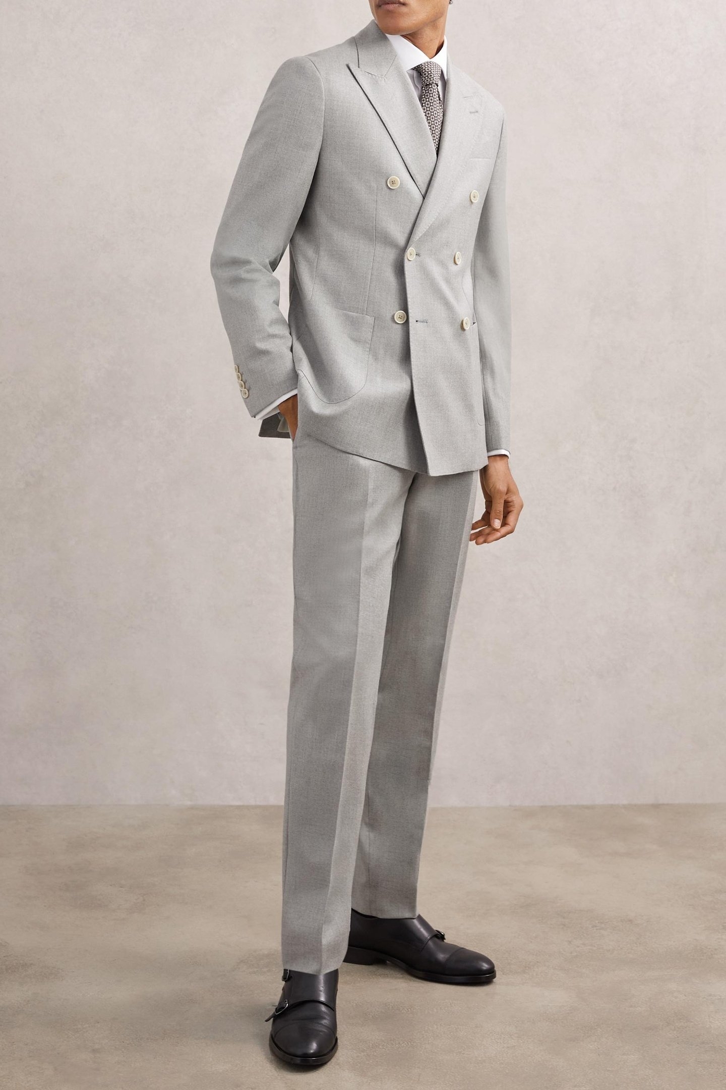 FLANNEL MIXER TROUSER SOFT GREY 1