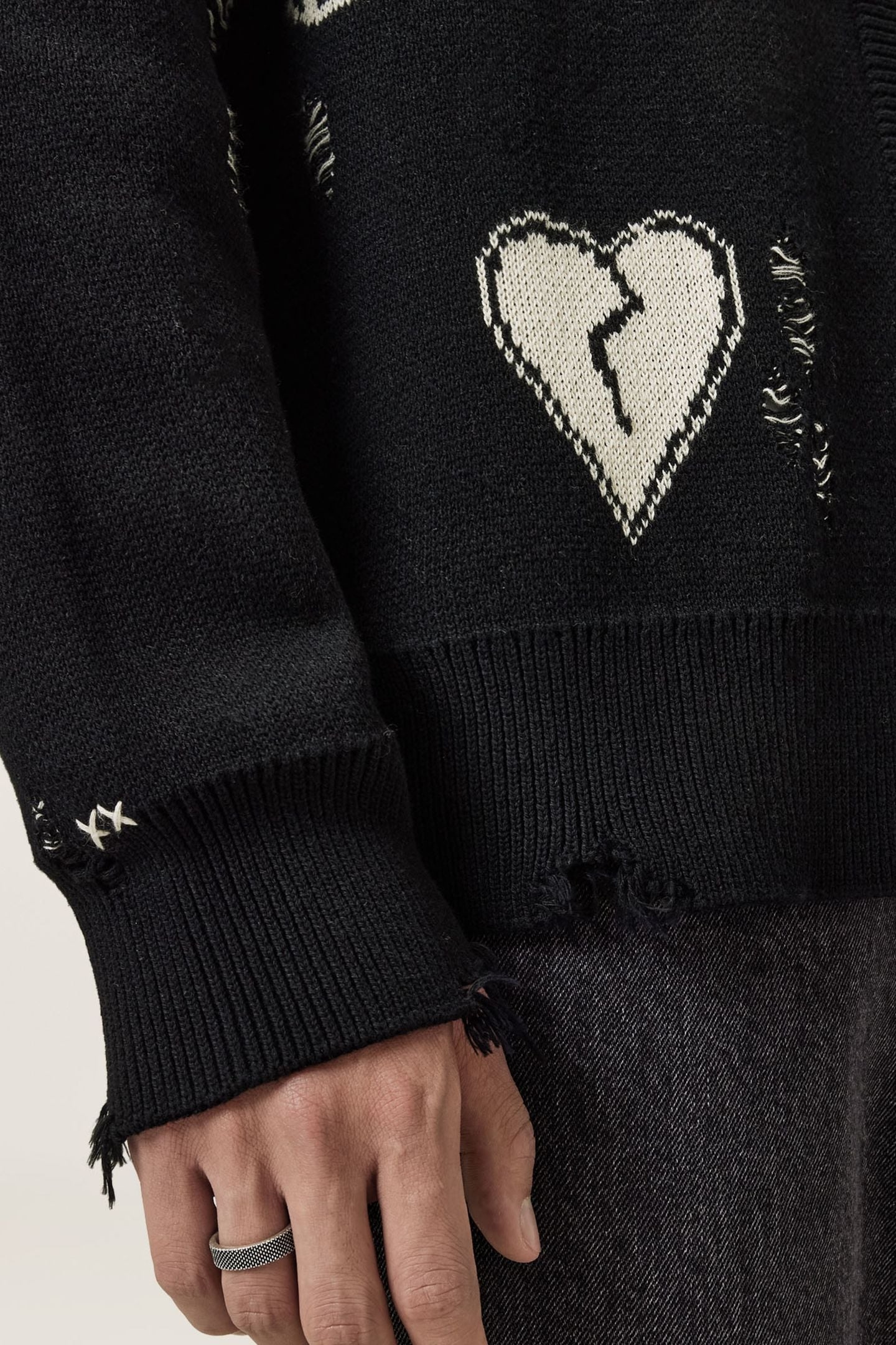 CALEDON CARDIGAN BLACK/CHALK WHITE 7