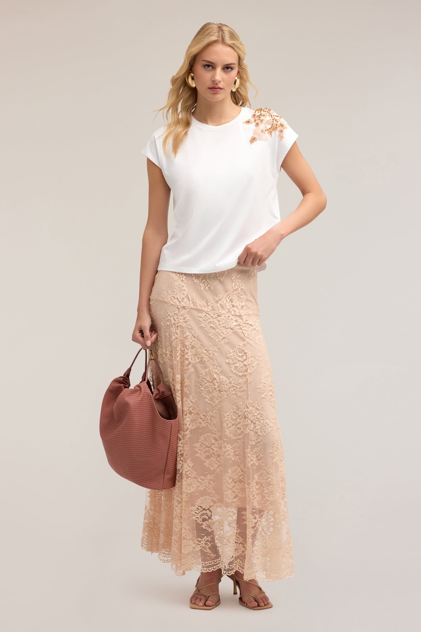 LONG LACE SKIRT POWDER PINK 3