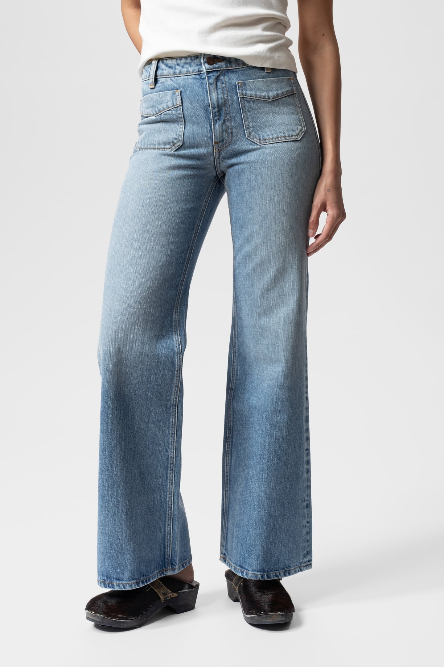 HOLLY FLARE LIGHT DENIM PANTS 1