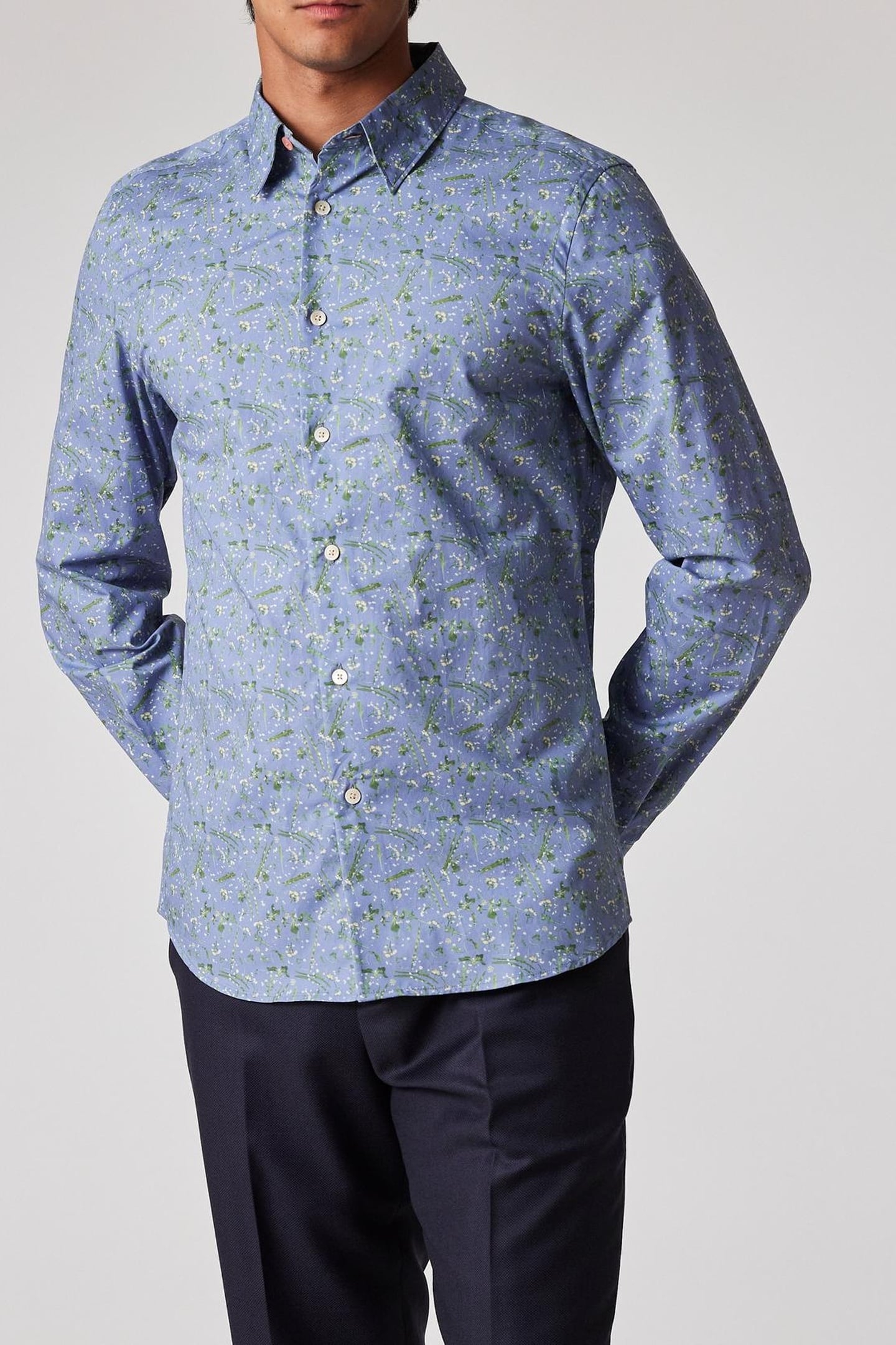 LS TAILORED FIT SHIRT LIGHT BLUE 1