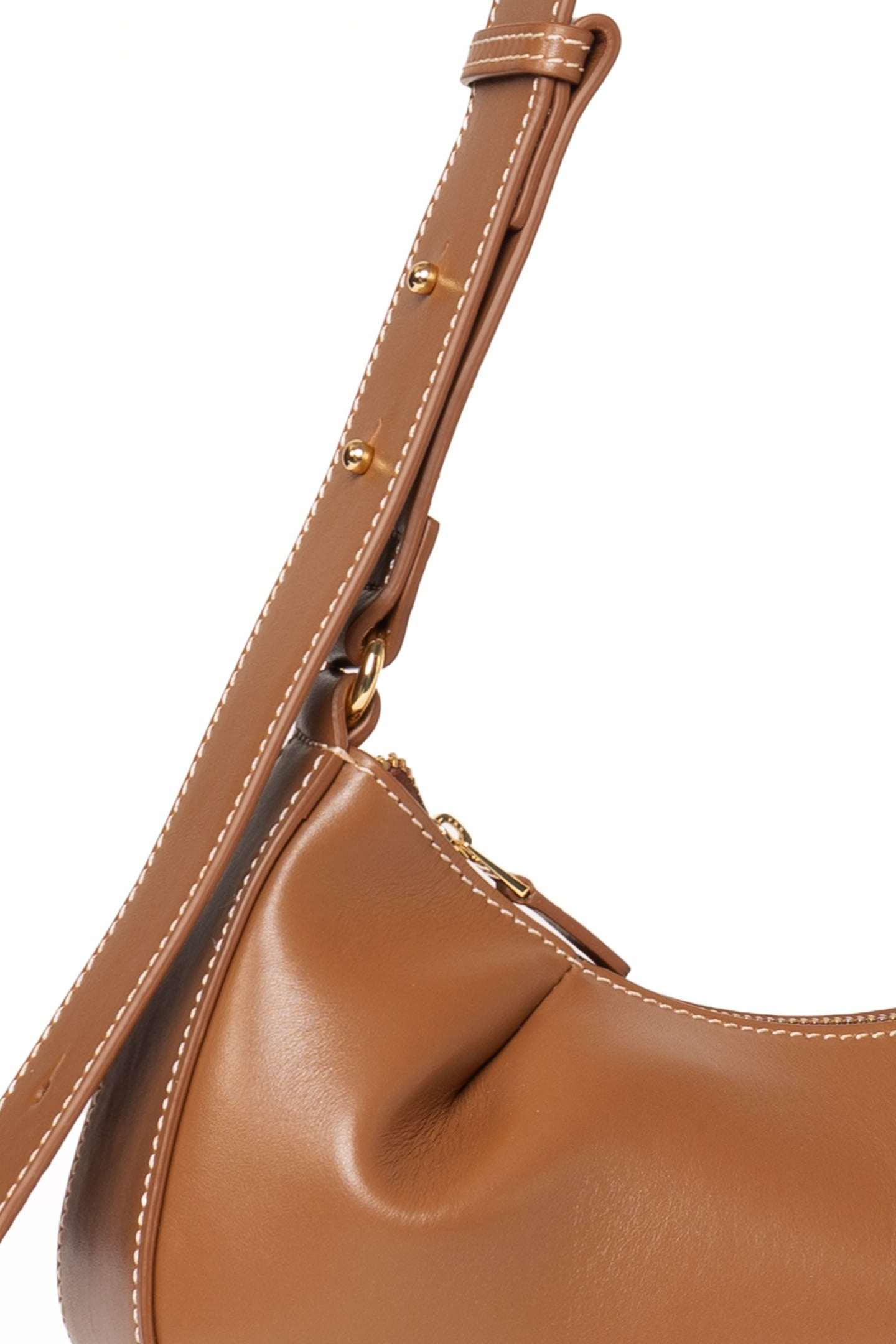 DIMPLE MOON SMALL LEATHER COGNAC 3