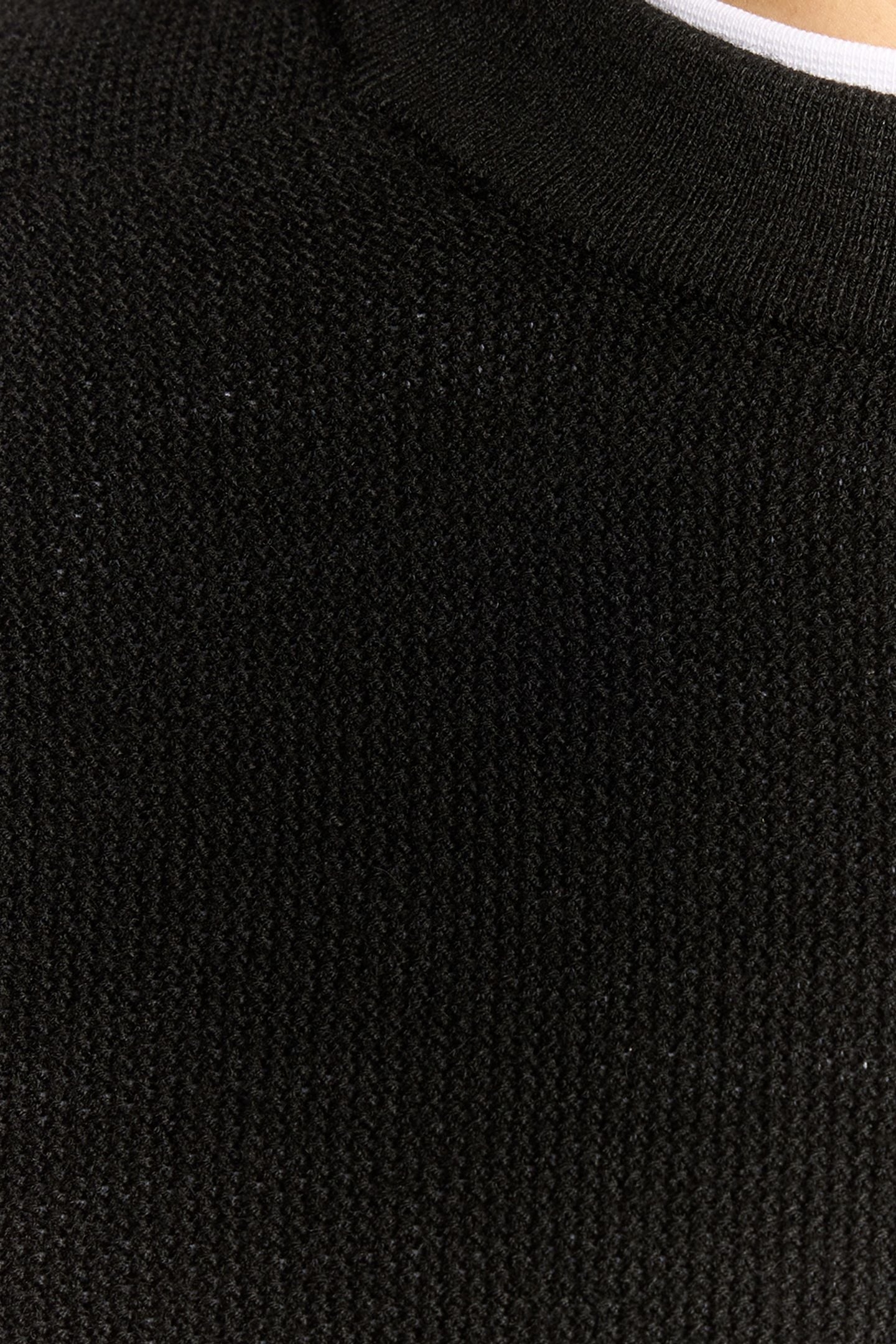 PIQUE MOCK NECK JUMPER JET BLACK 6
