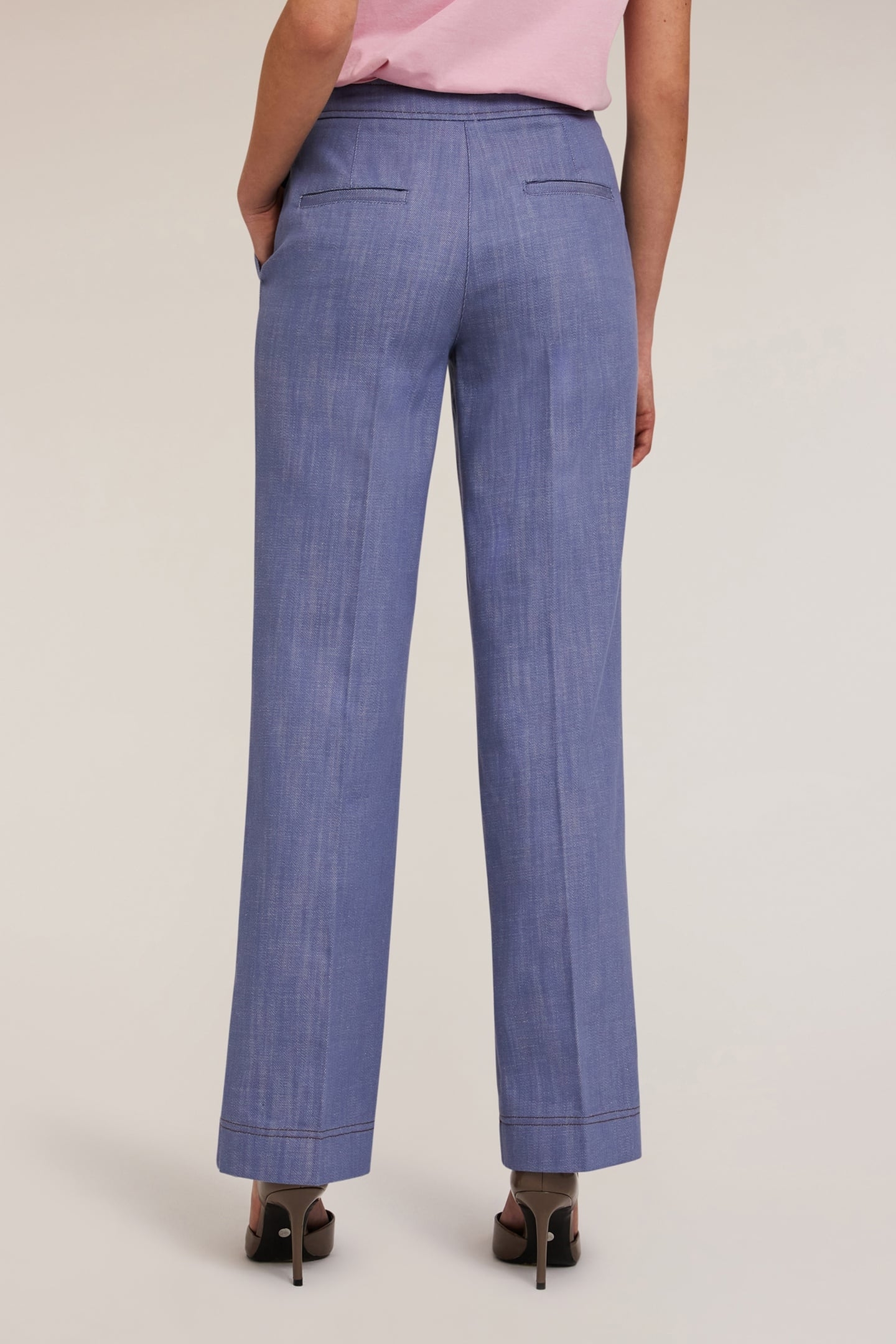 COTTON CANVAS WIDE TROUSERS LIGHT BLUE 2