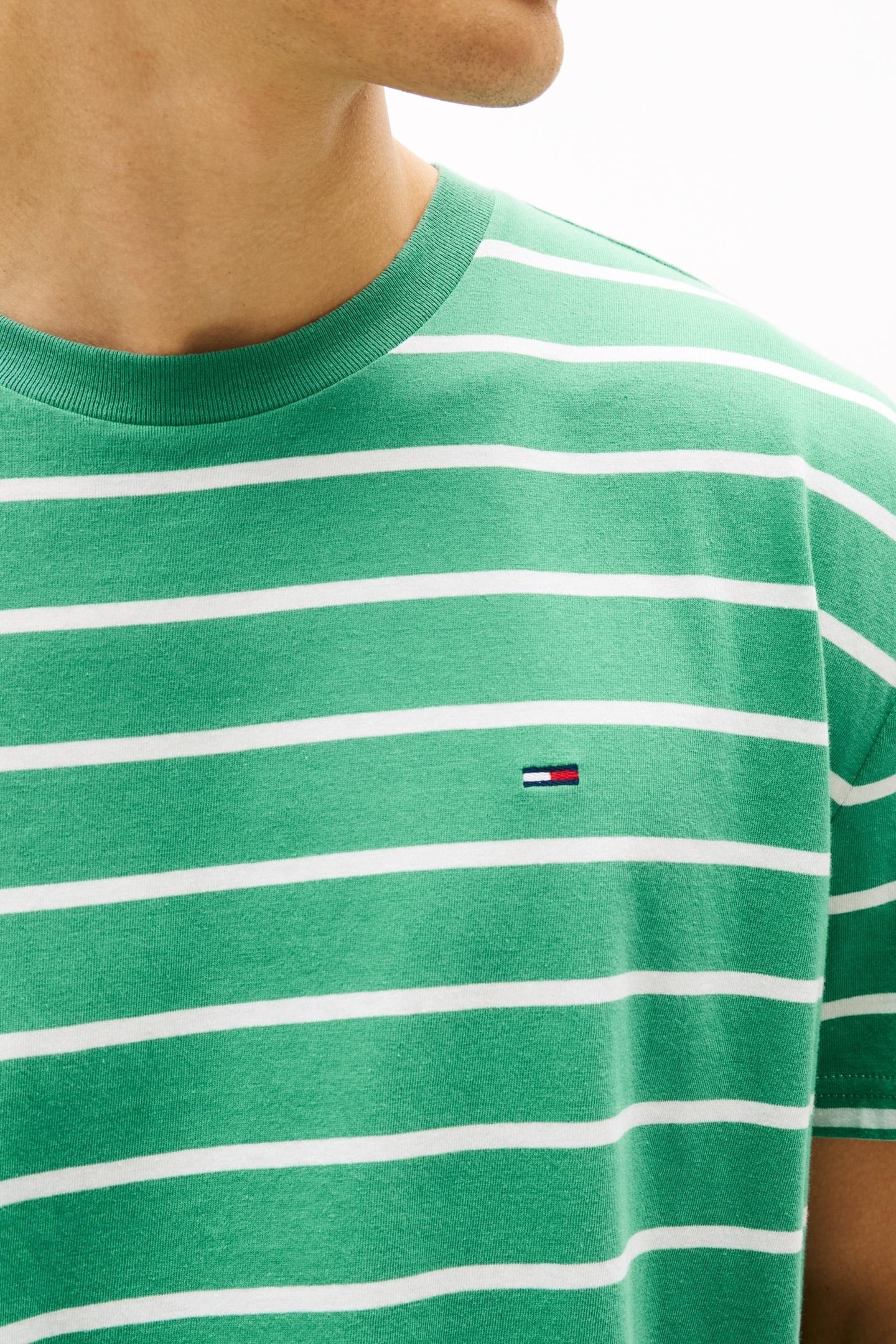 REGULAR STRIPE SS TEE BAHAMA GREEN STRIPE 5